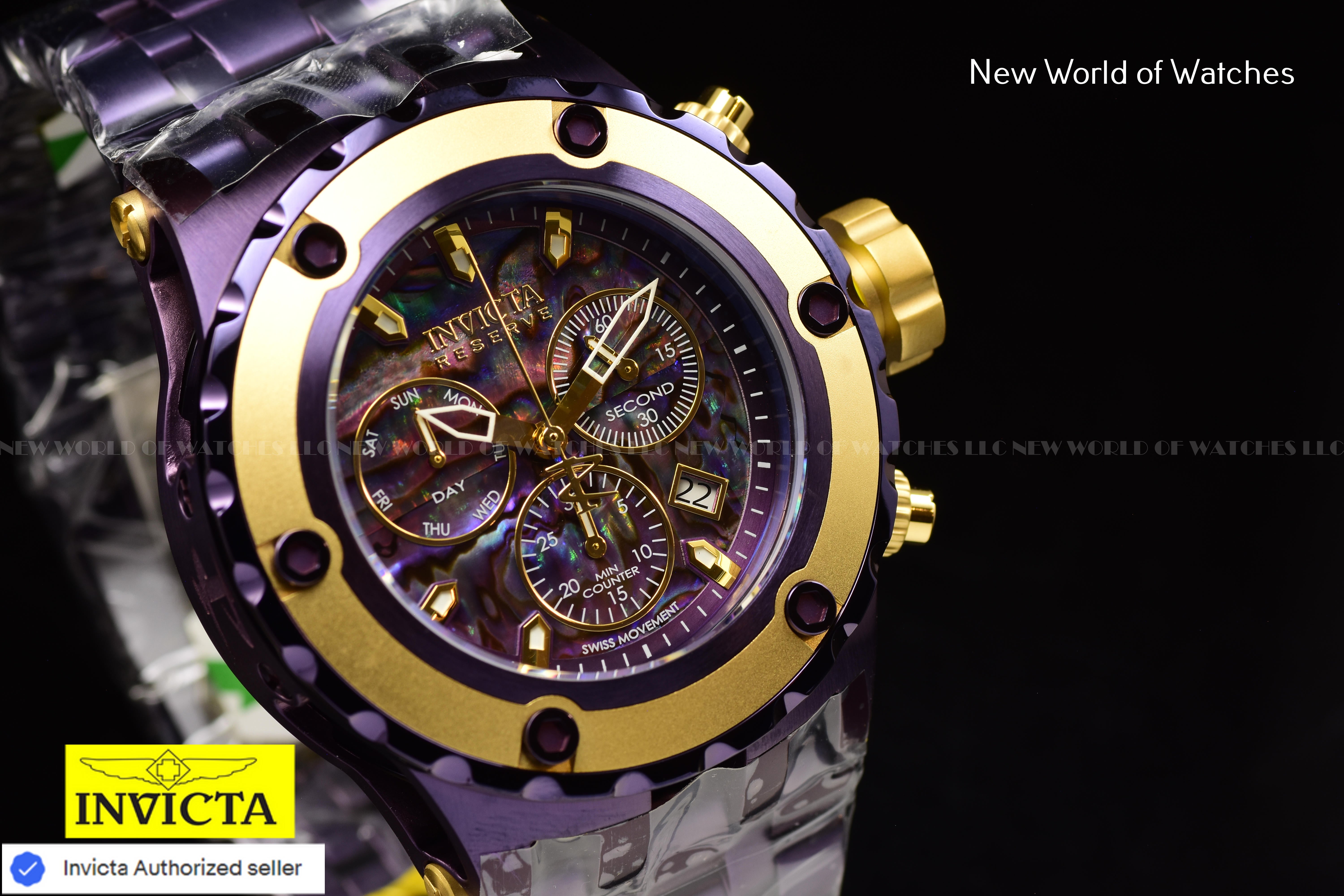 Invicta Mens Reserve Specialty Subaqua 52mm Chronograph PURPLE LABEL Swiss Watch