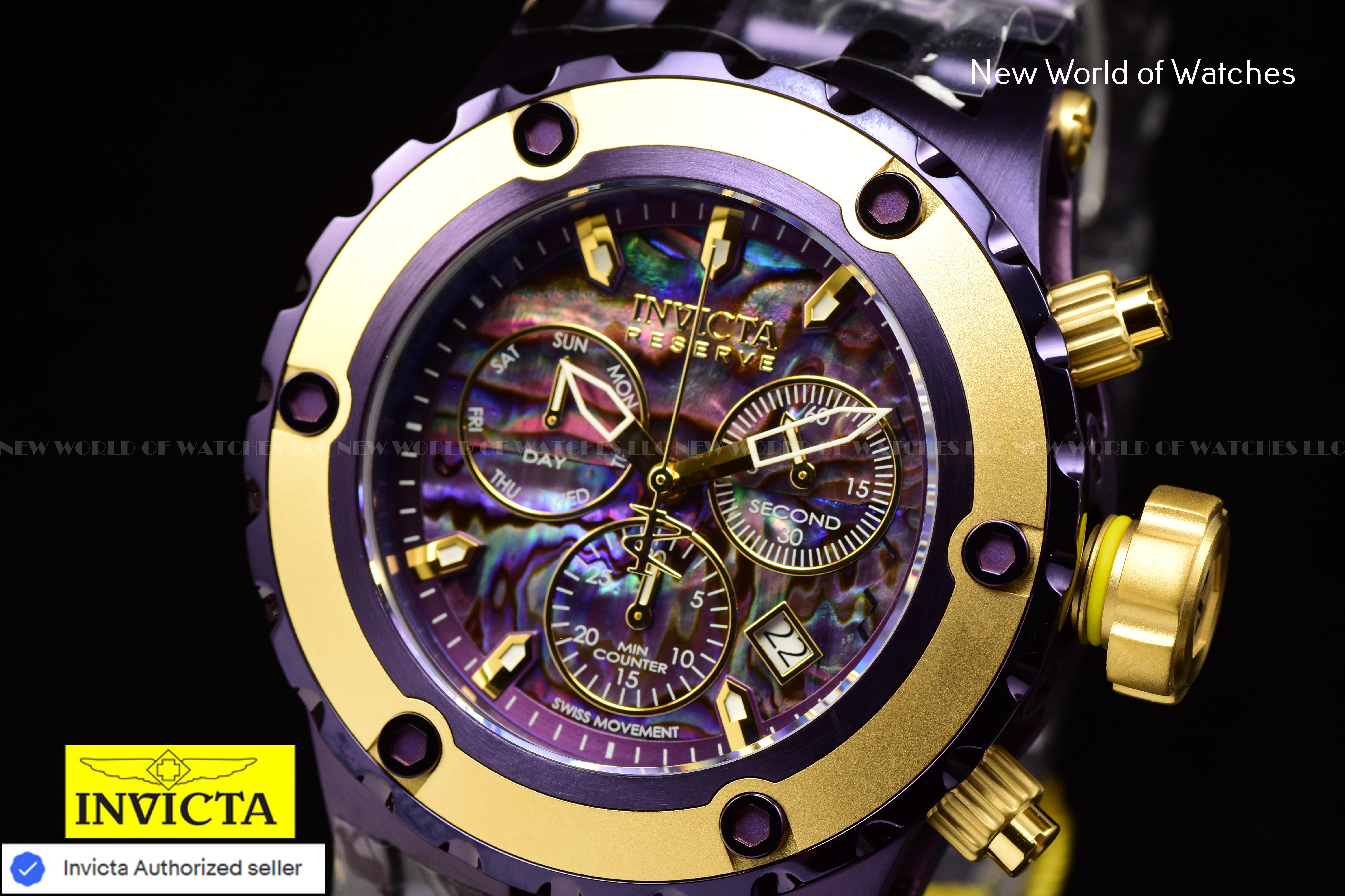 Invicta Mens Reserve Specialty Subaqua 52mm Chronograph PURPLE LABEL Swiss Watch