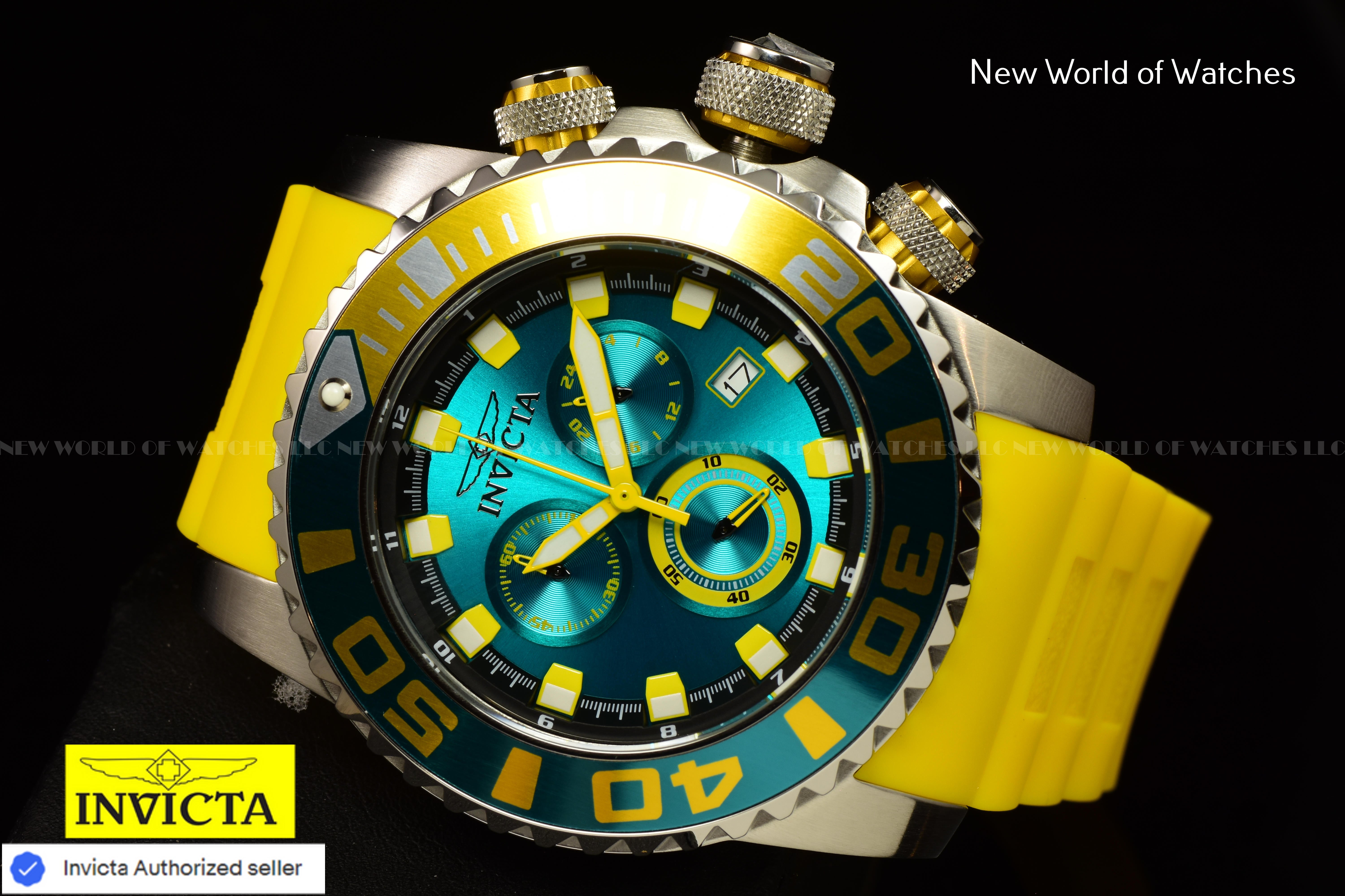 Invicta Men Sea Hunter 52mm Blue Quartz Japan Silicone Watch
