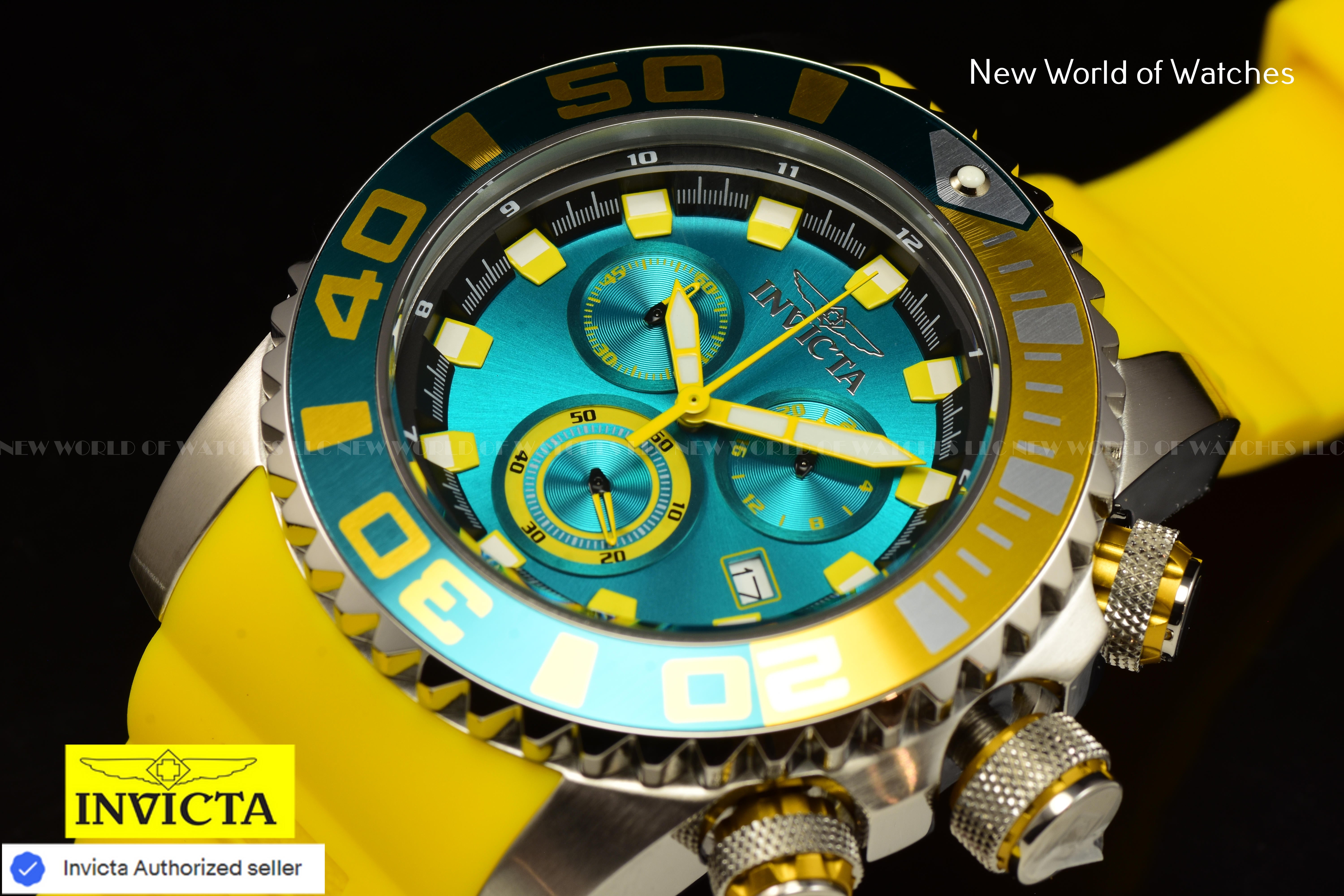 Invicta Men Sea Hunter 52mm Blue Quartz Japan Silicone Watch