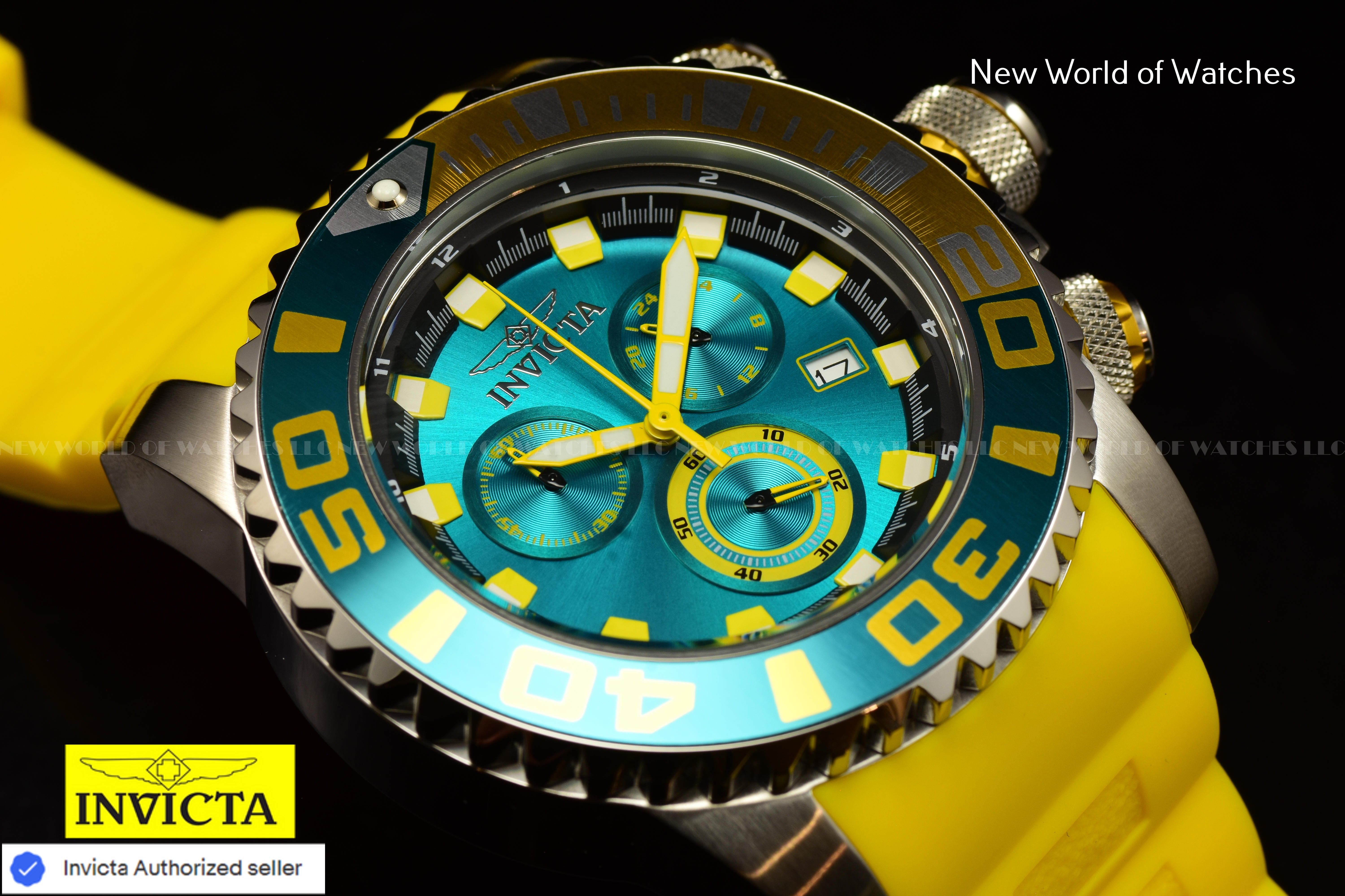 Invicta Men Sea Hunter 52mm Blue Quartz Japan Silicone Watch