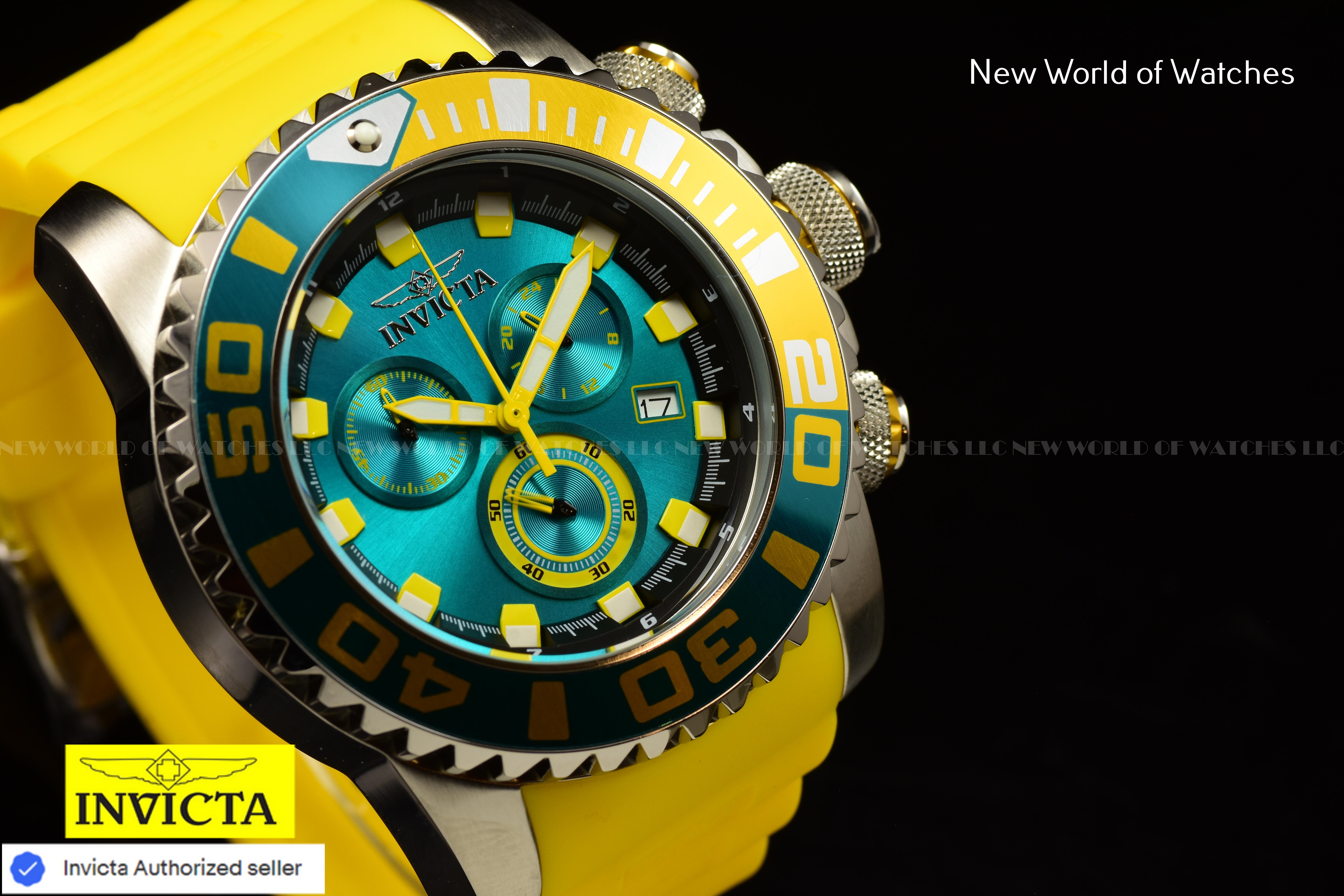 Invicta Men Sea Hunter 52mm Blue Quartz Japan Silicone Watch