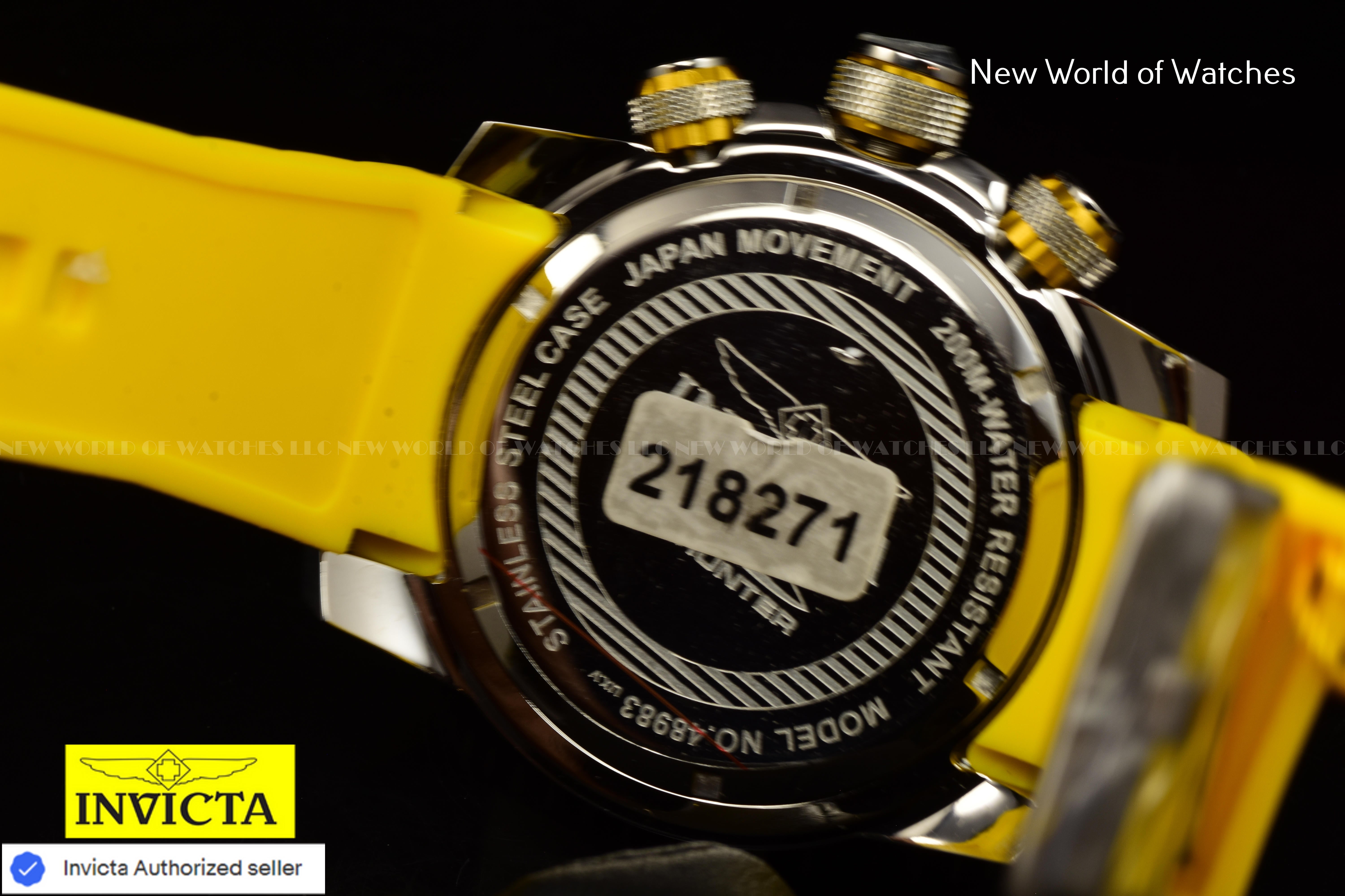 Invicta Men Sea Hunter 52mm Blue Quartz Japan Silicone Watch