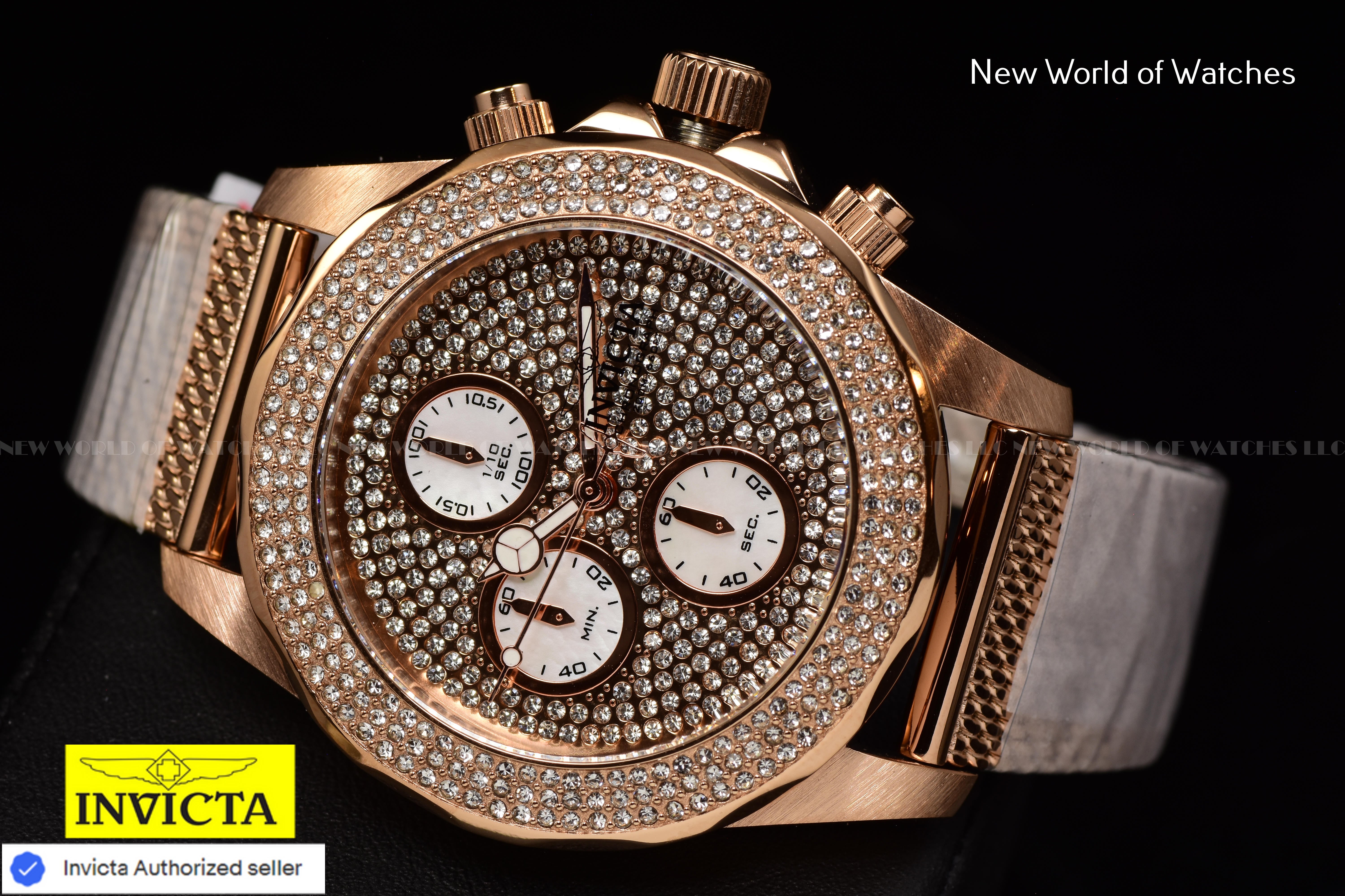 Invicta Lady Pro Diver 40mm Rose Gold White Quartz Japan Stainless Steel Watch