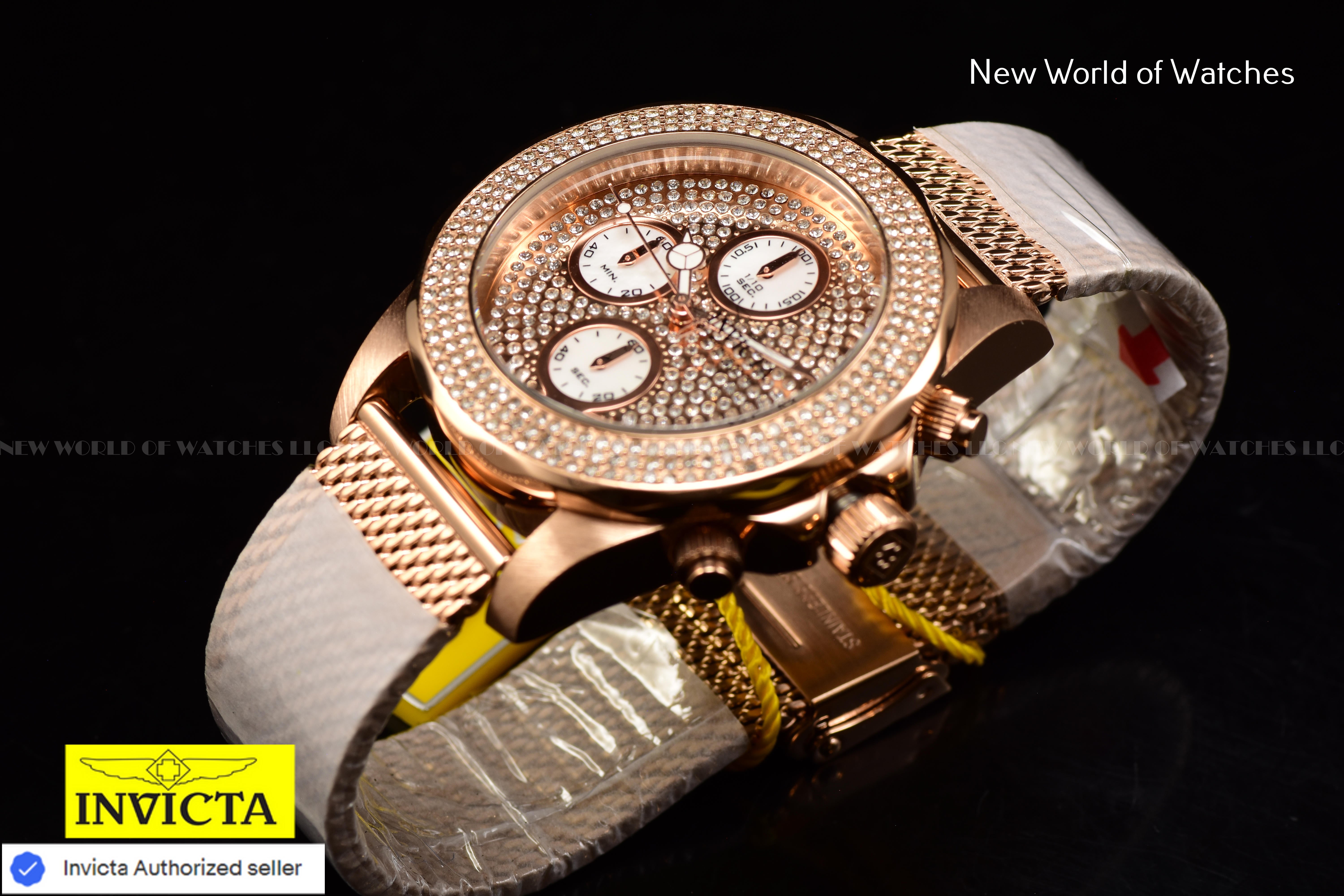 Invicta Lady Pro Diver 40mm Rose Gold White Quartz Japan Stainless Steel Watch