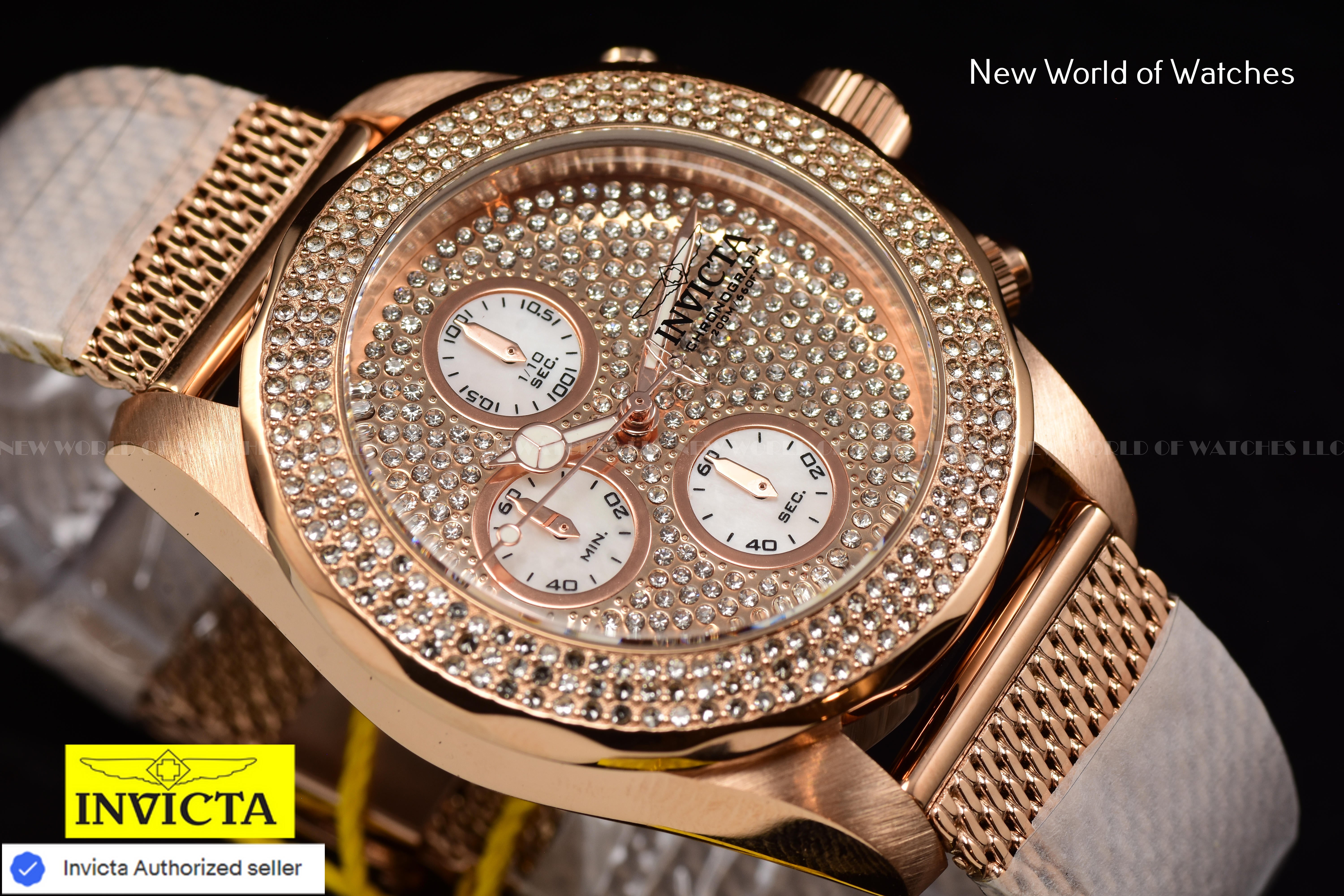 Invicta Lady Pro Diver 40mm Rose Gold White Quartz Japan Stainless Steel Watch