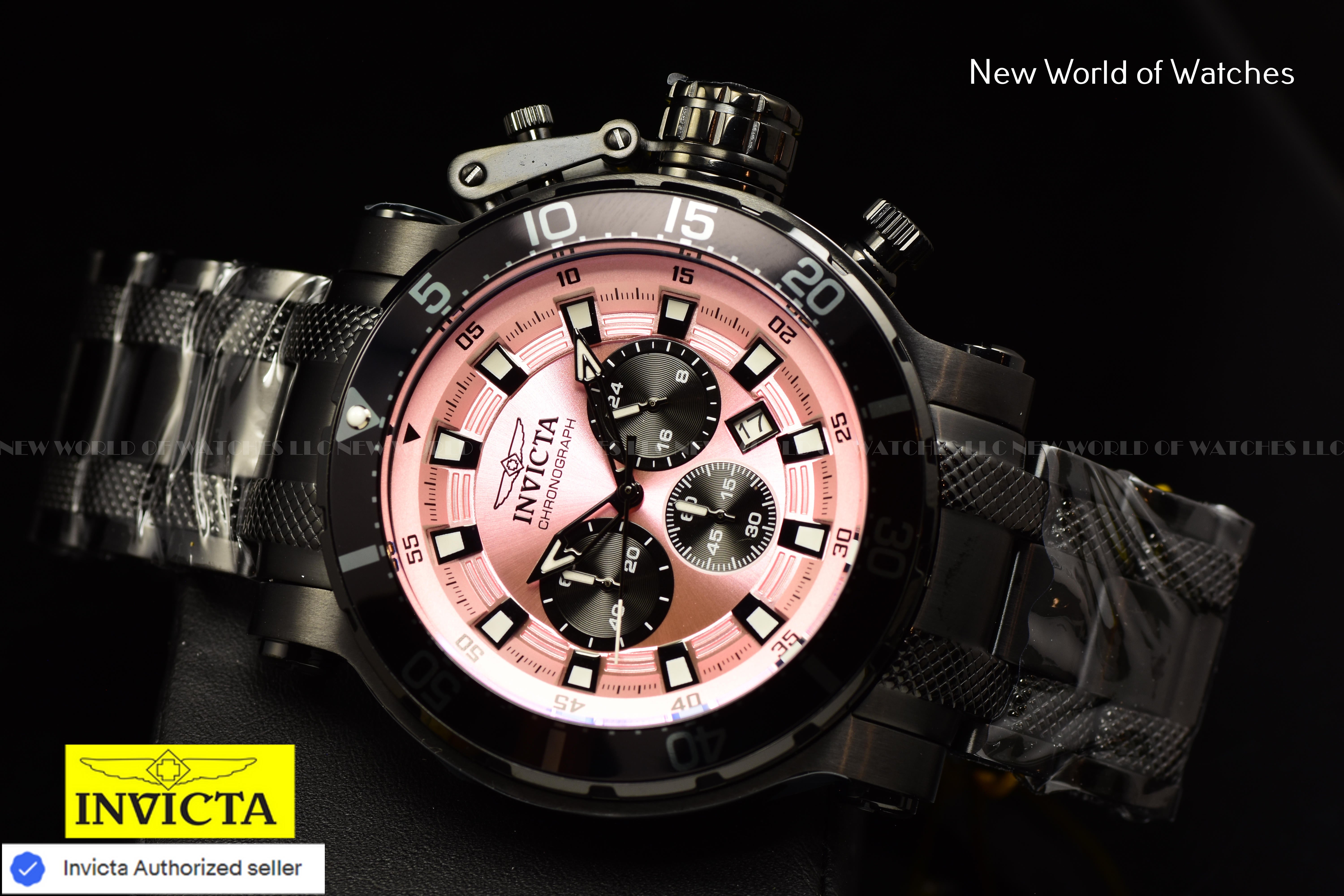 Invicta Men Coalition Forces 52mm Pink Quartz Japan Stainless Steel Watch
