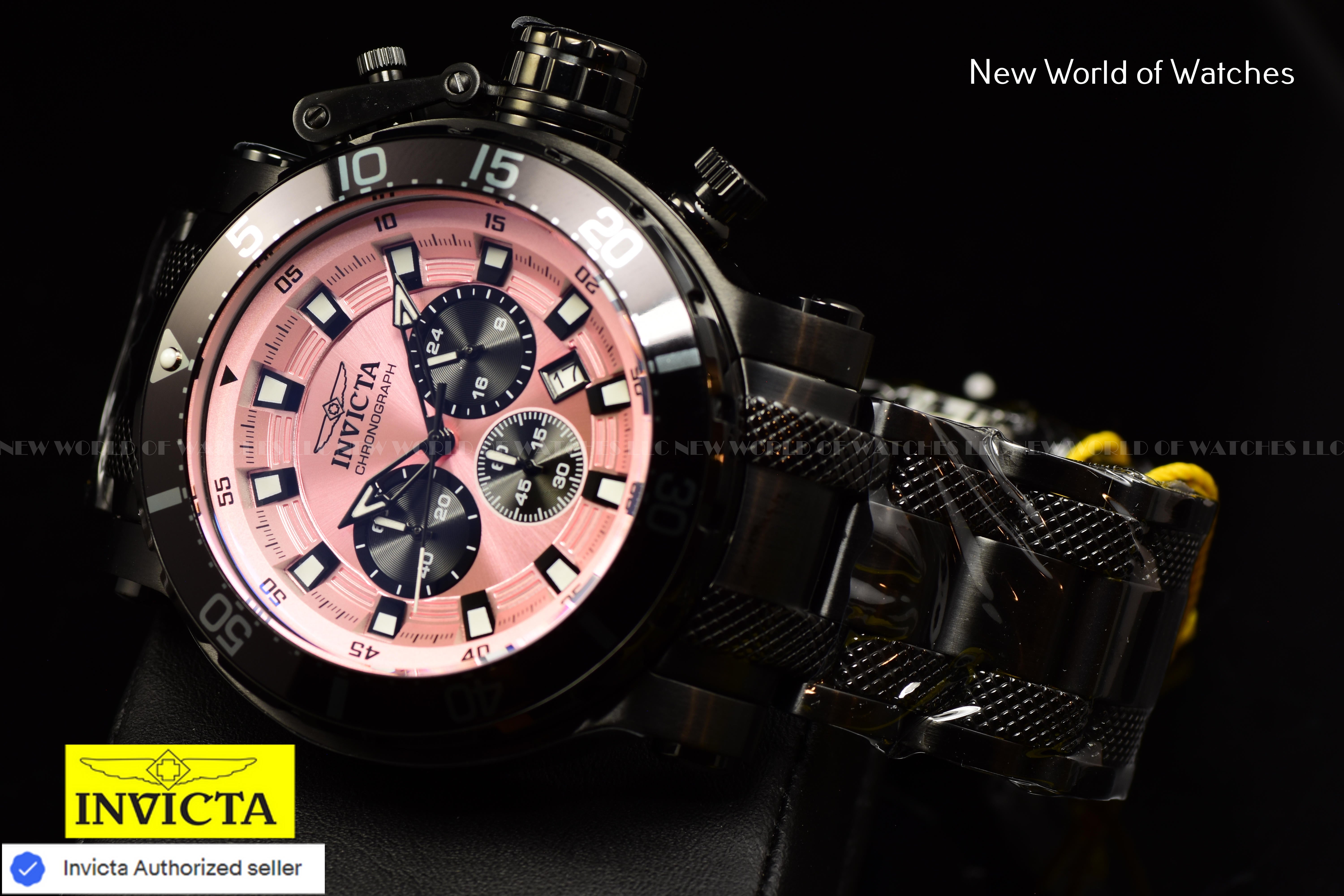 Invicta Men Coalition Forces 52mm Pink Quartz Japan Stainless Steel Watch