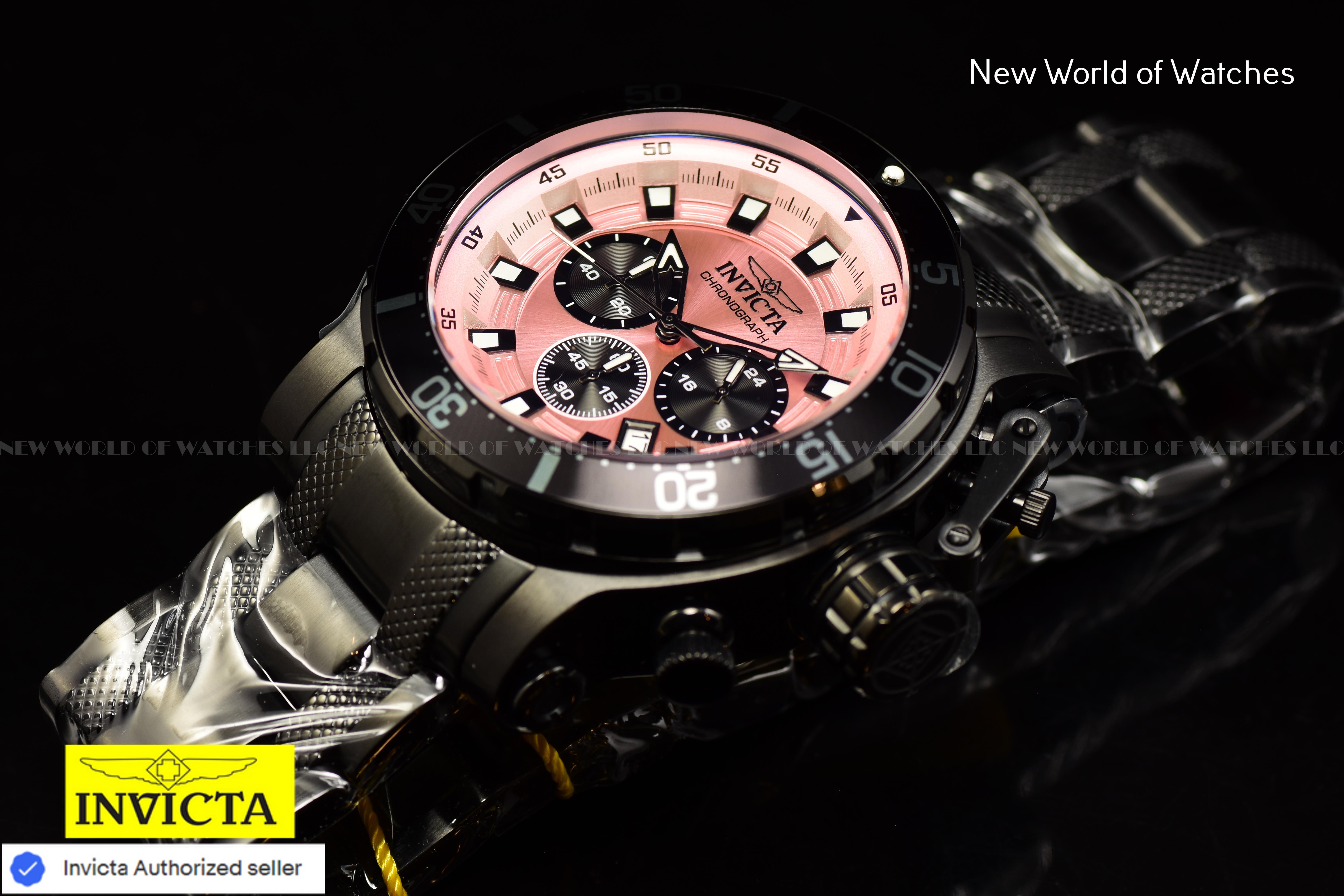 Invicta Men Coalition Forces 52mm Pink Quartz Japan Stainless Steel Watch