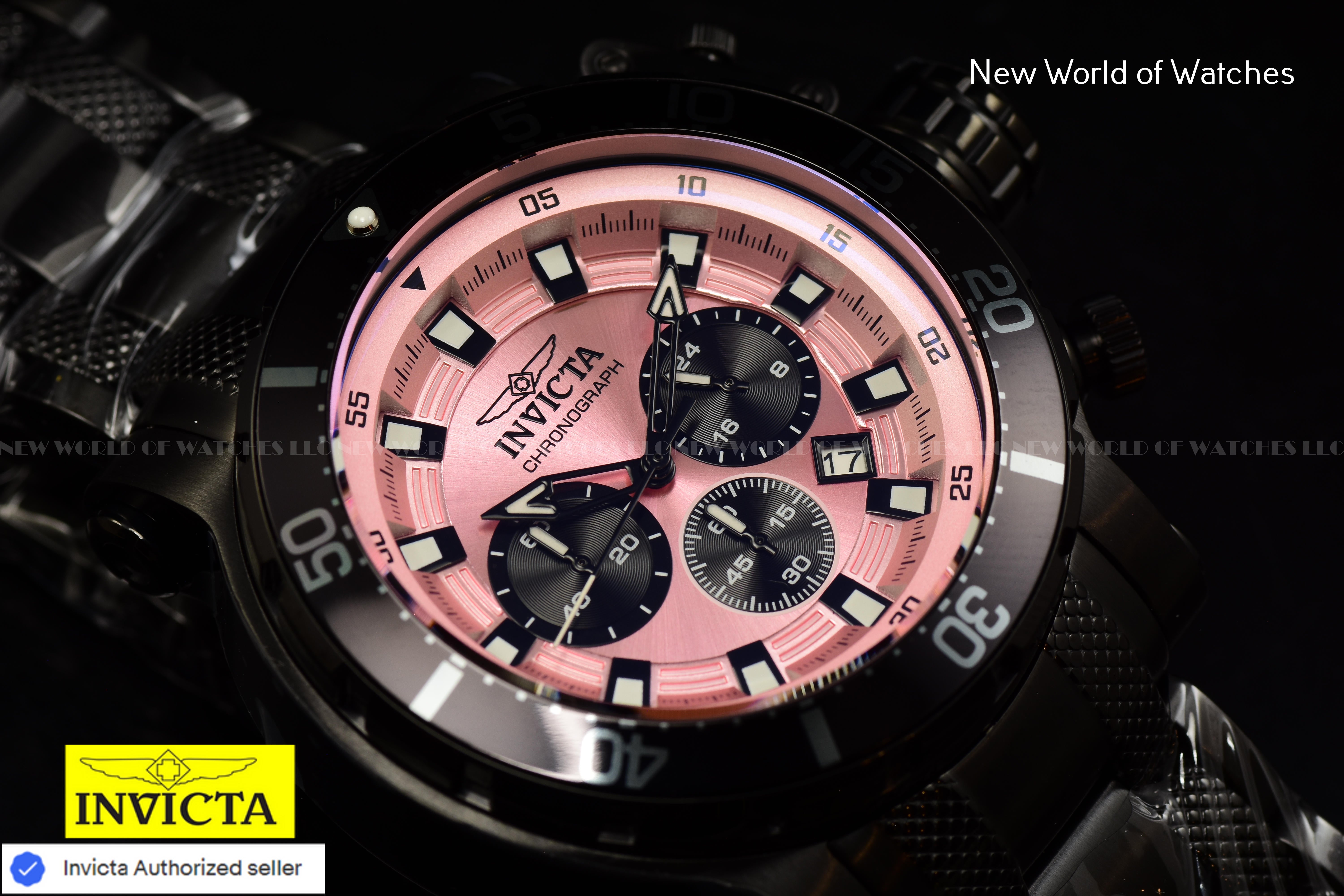 Invicta Men Coalition Forces 52mm Pink Quartz Japan Stainless Steel Watch