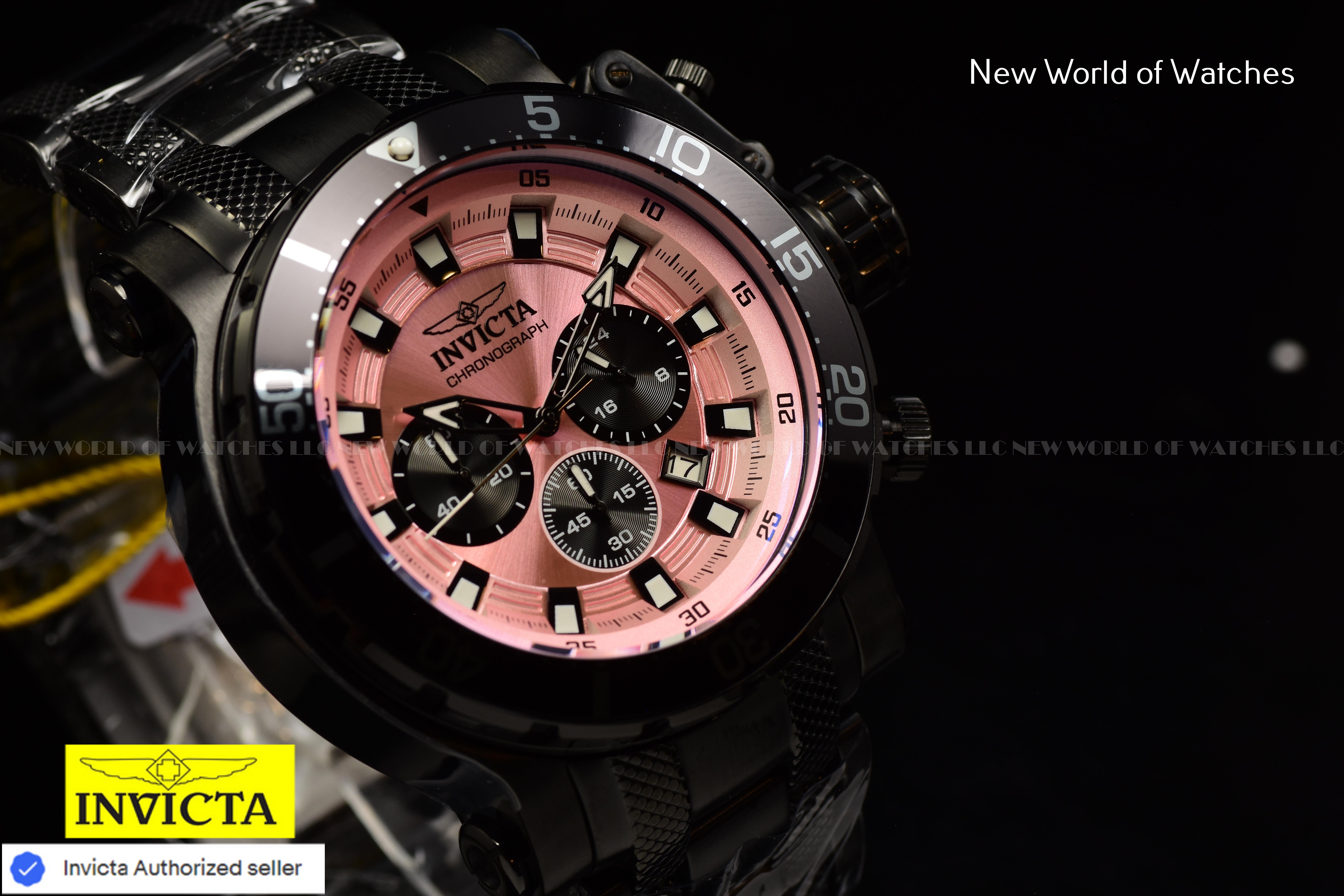Invicta Men Coalition Forces 52mm Pink Quartz Japan Stainless Steel Watch
