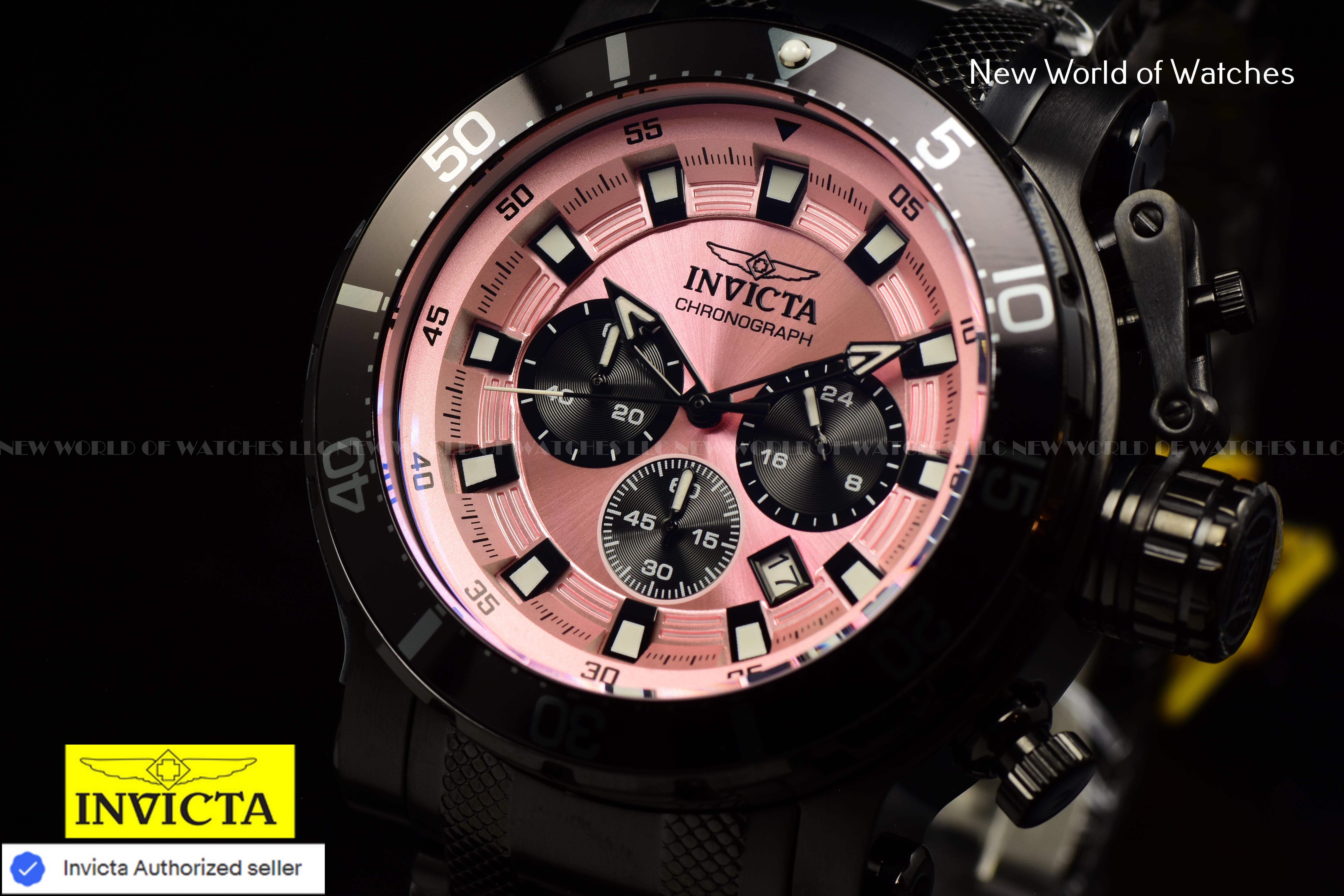 Invicta Men Coalition Forces 52mm Pink Quartz Japan Stainless Steel Watch
