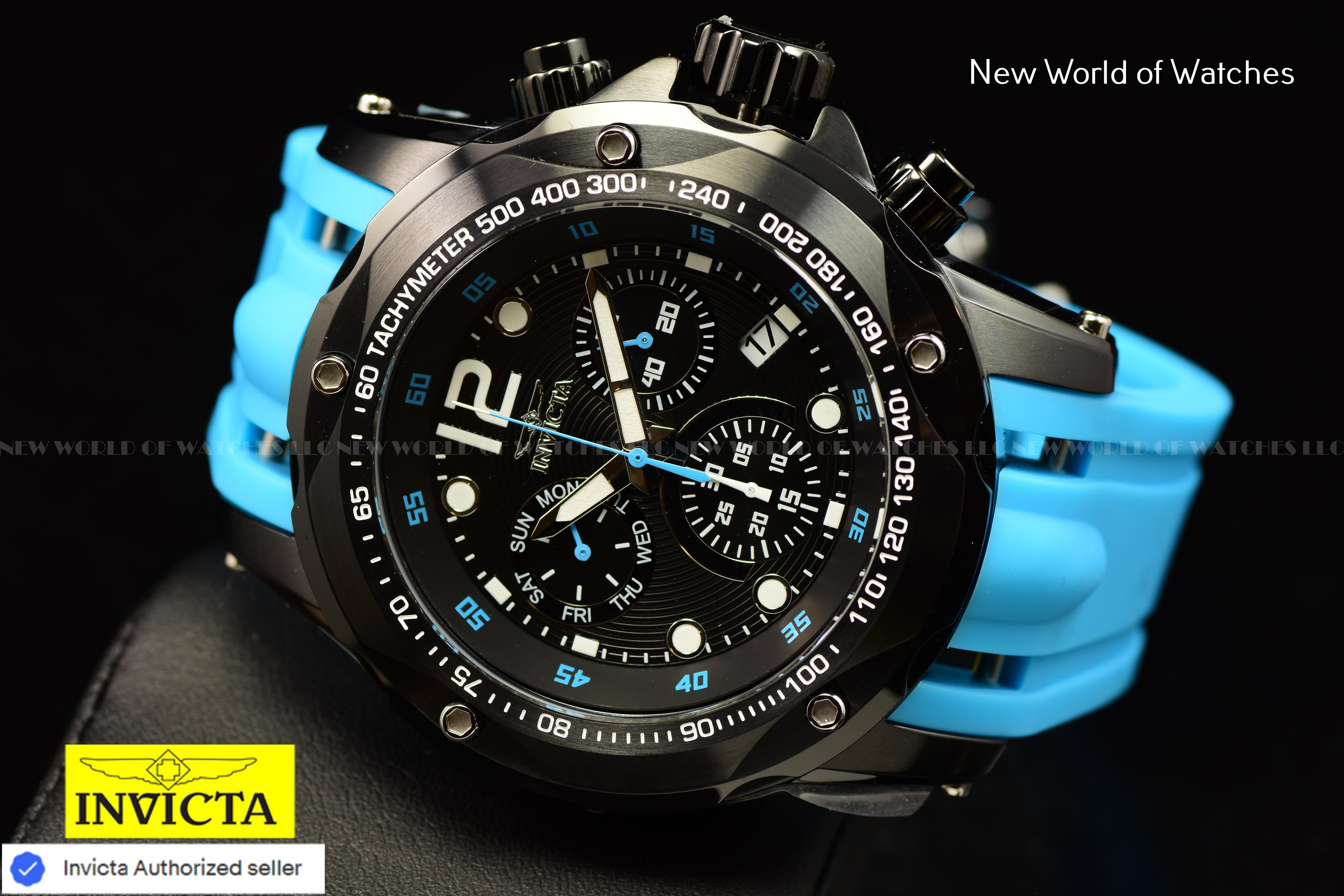 Invicta Men Speedway 51mm Black Quartz Thailand Silicone Watch