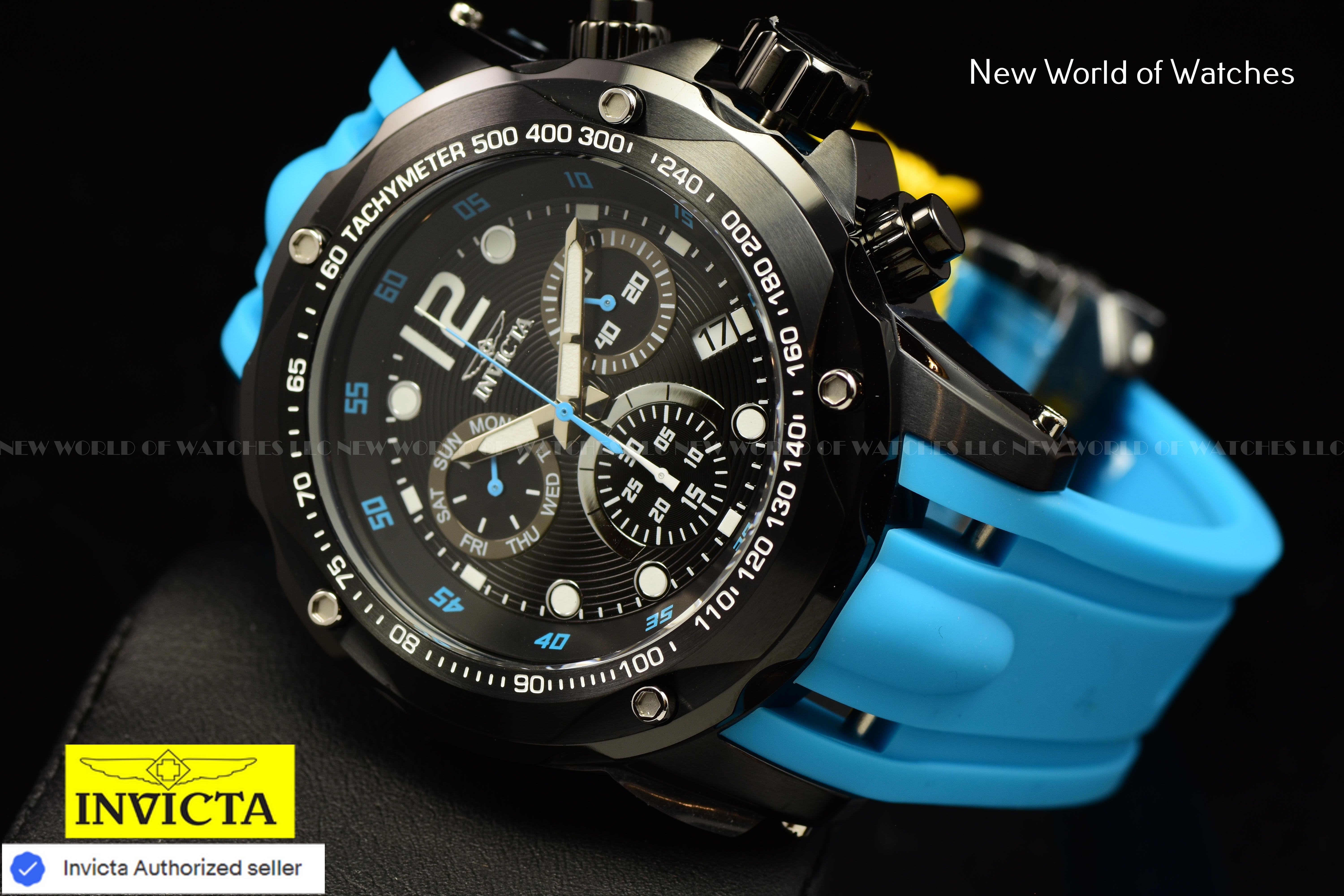 Invicta Men Speedway 51mm Black Quartz Thailand Silicone Watch
