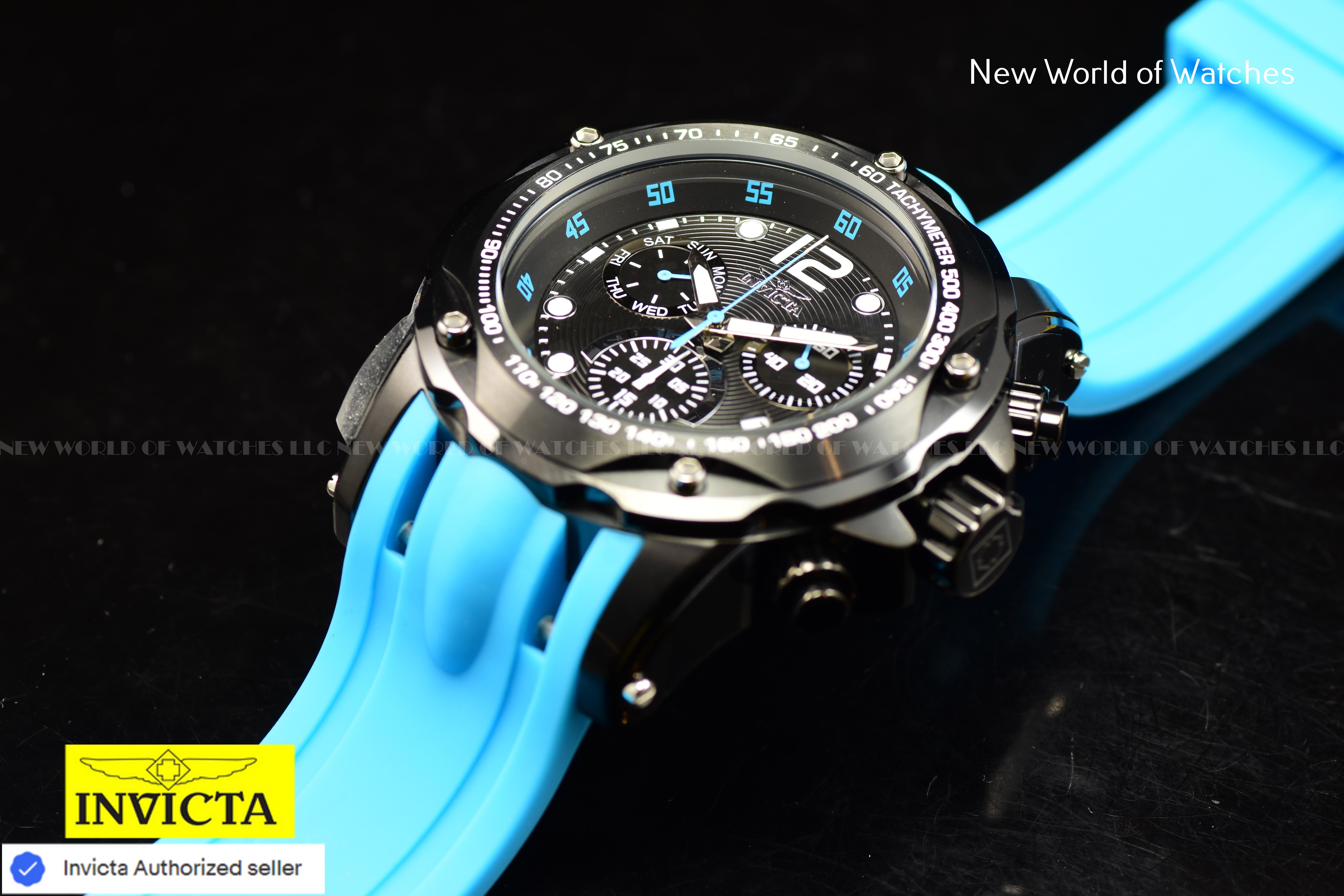 Invicta Men Speedway 51mm Black Quartz Thailand Silicone Watch