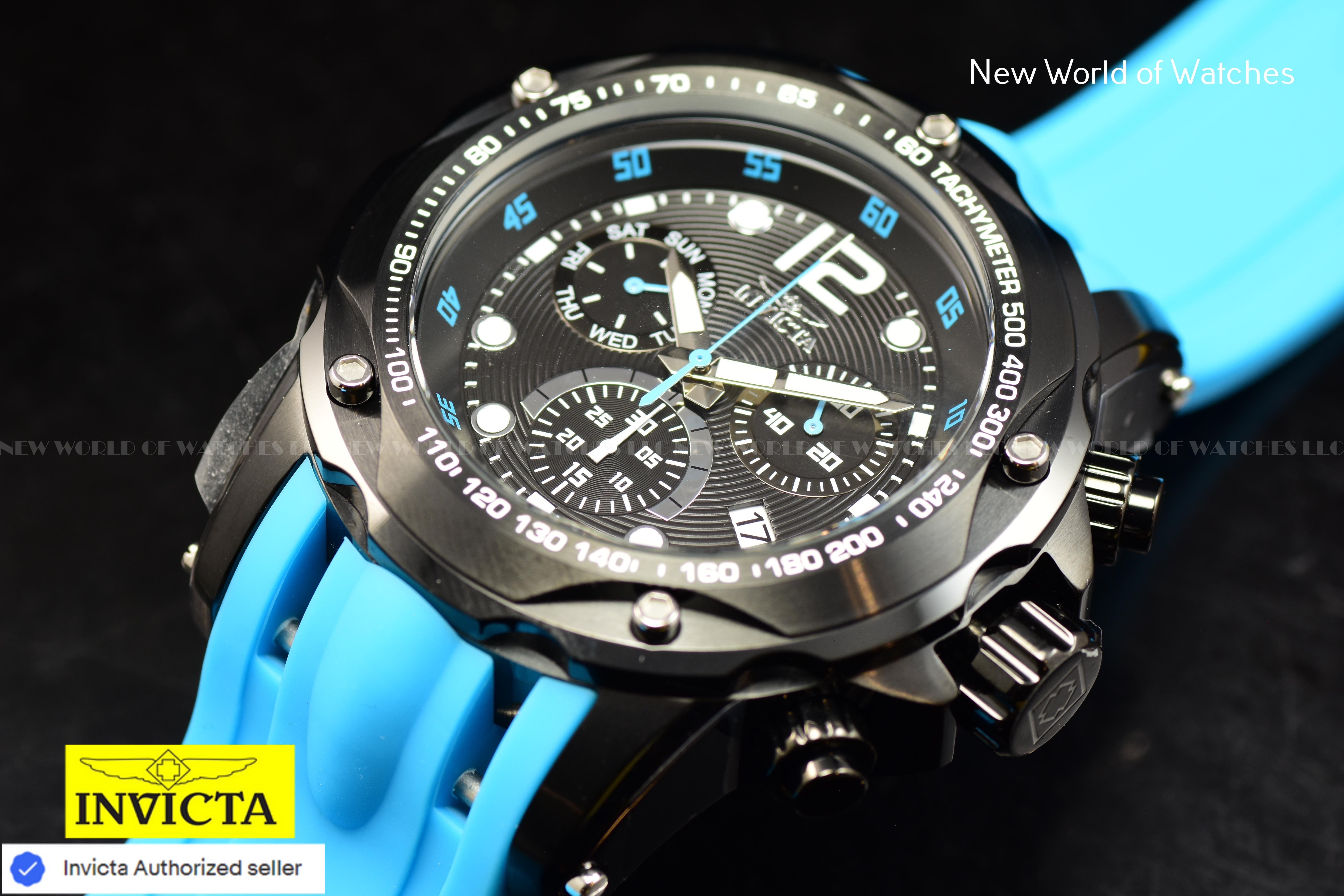 Invicta Men Speedway 51mm Black Quartz Thailand Silicone Watch