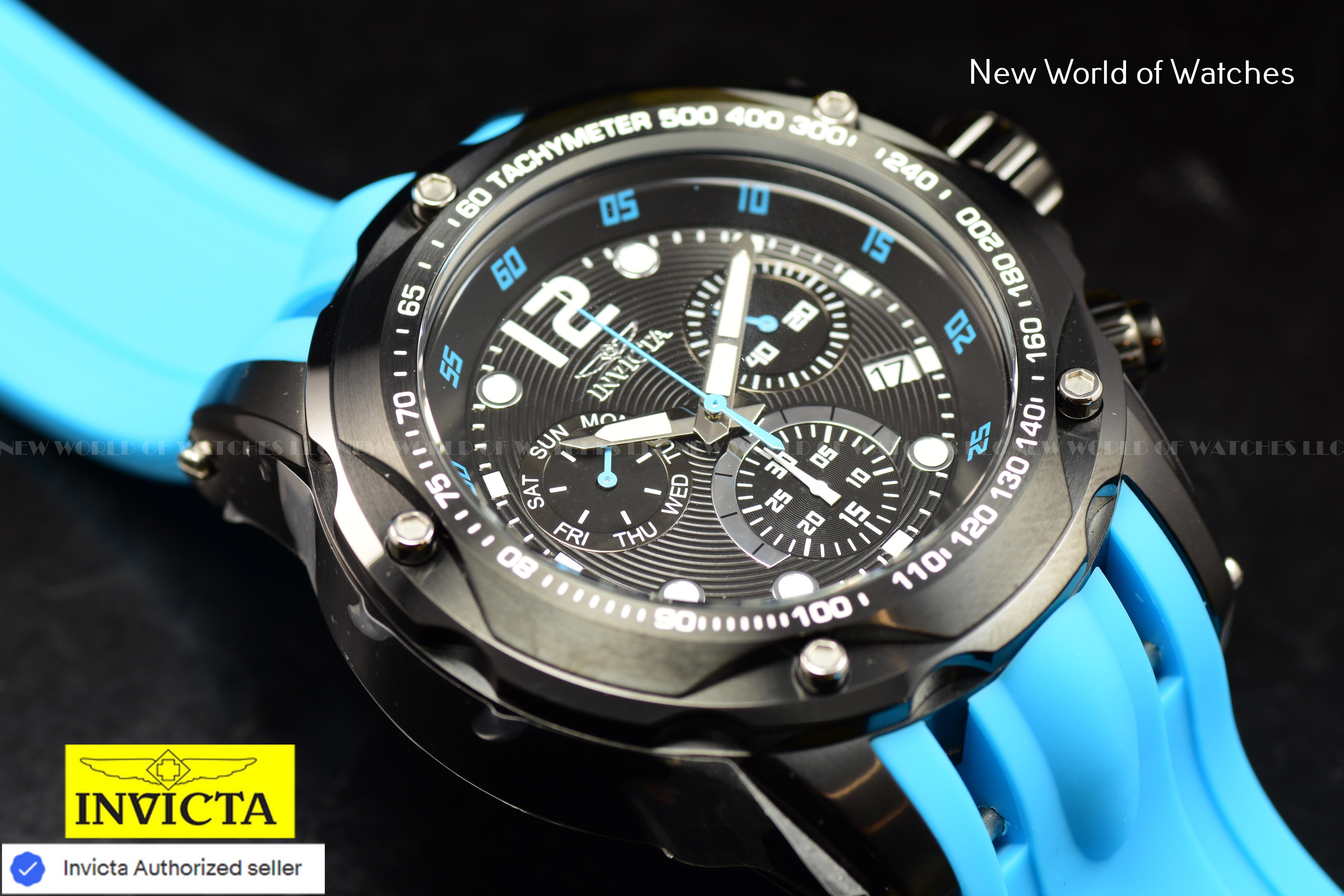 Invicta Men Speedway 51mm Black Quartz Thailand Silicone Watch