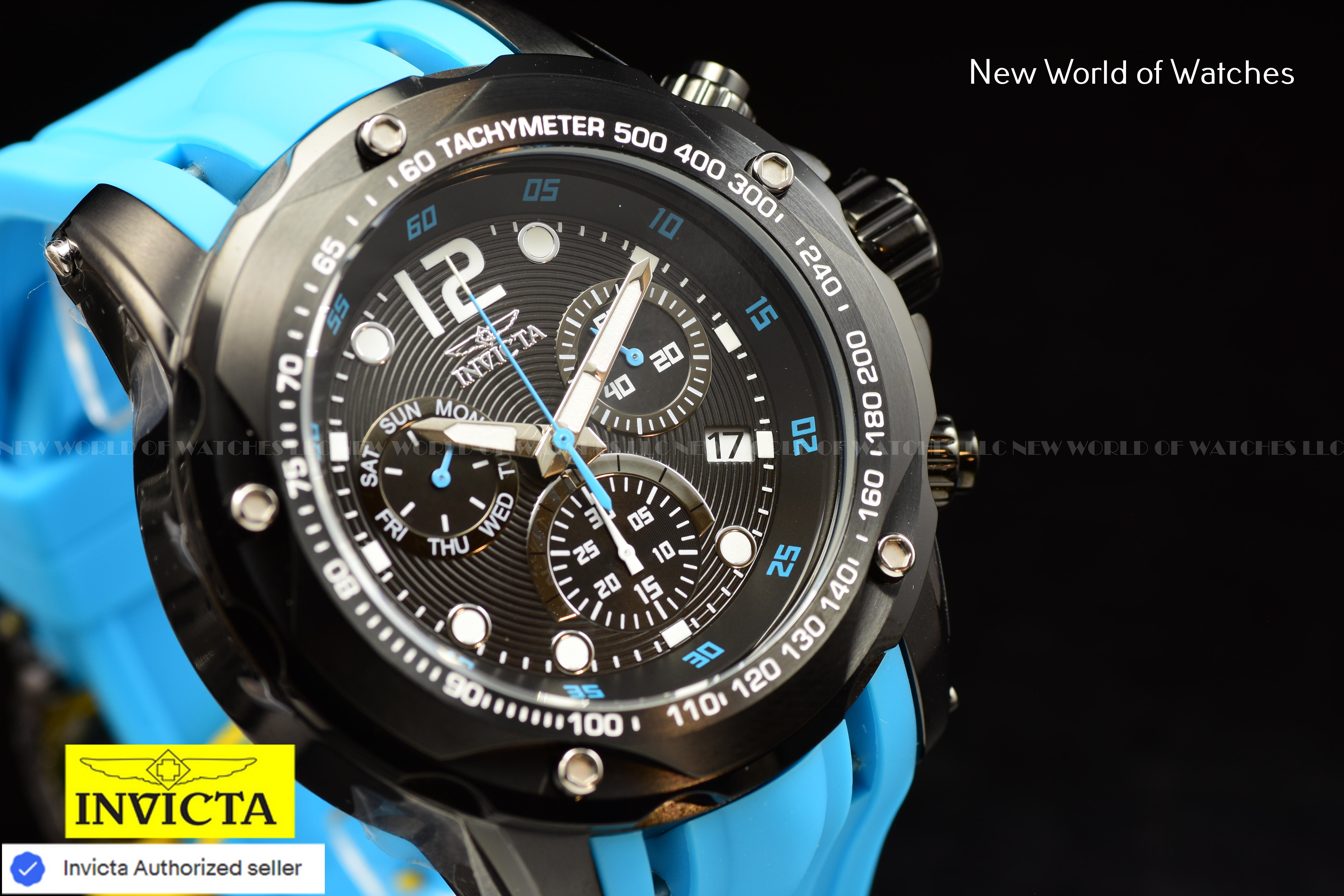 Invicta Men Speedway 51mm Black Quartz Thailand Silicone Watch