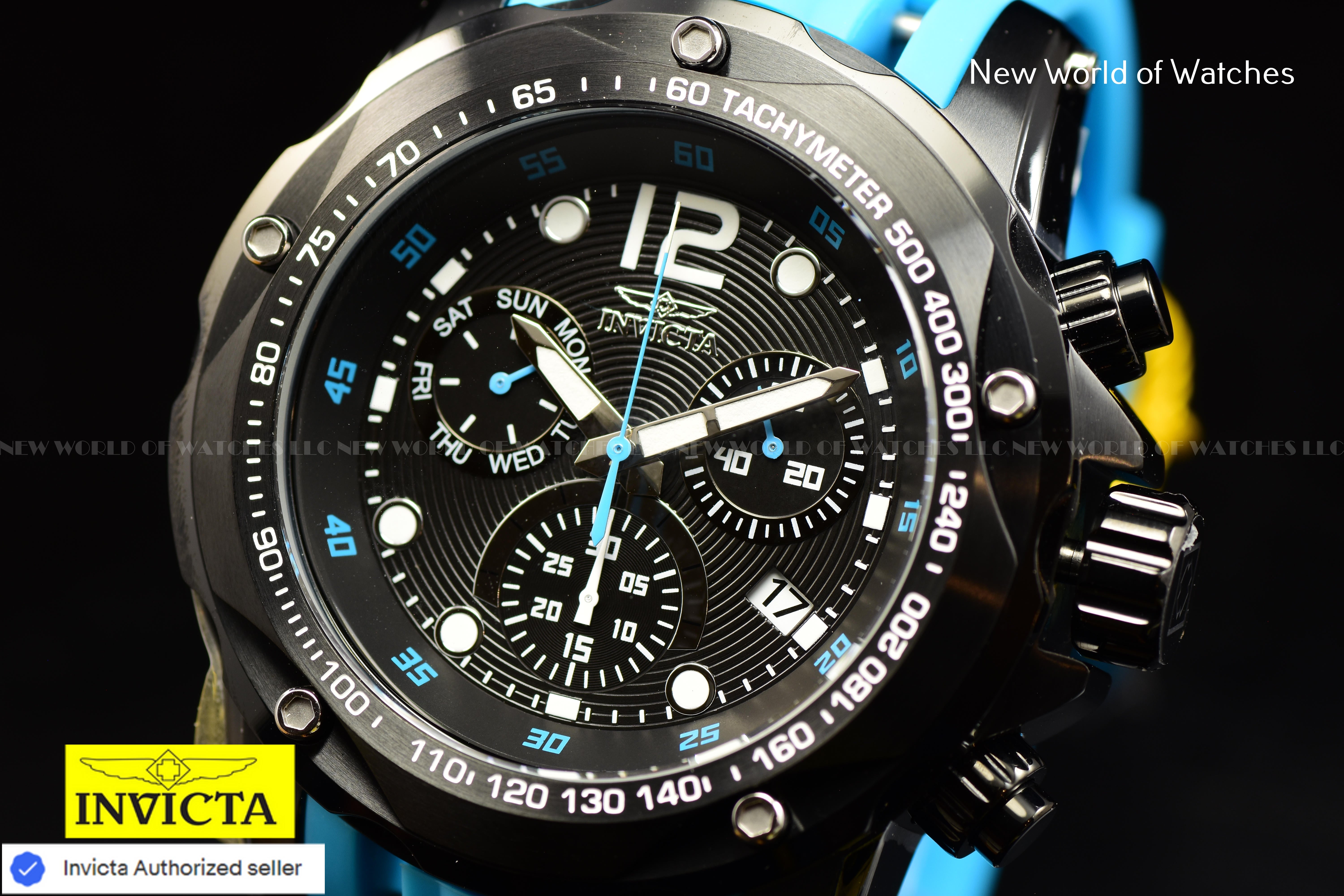 Invicta Men Speedway 51mm Black Quartz Thailand Silicone Watch