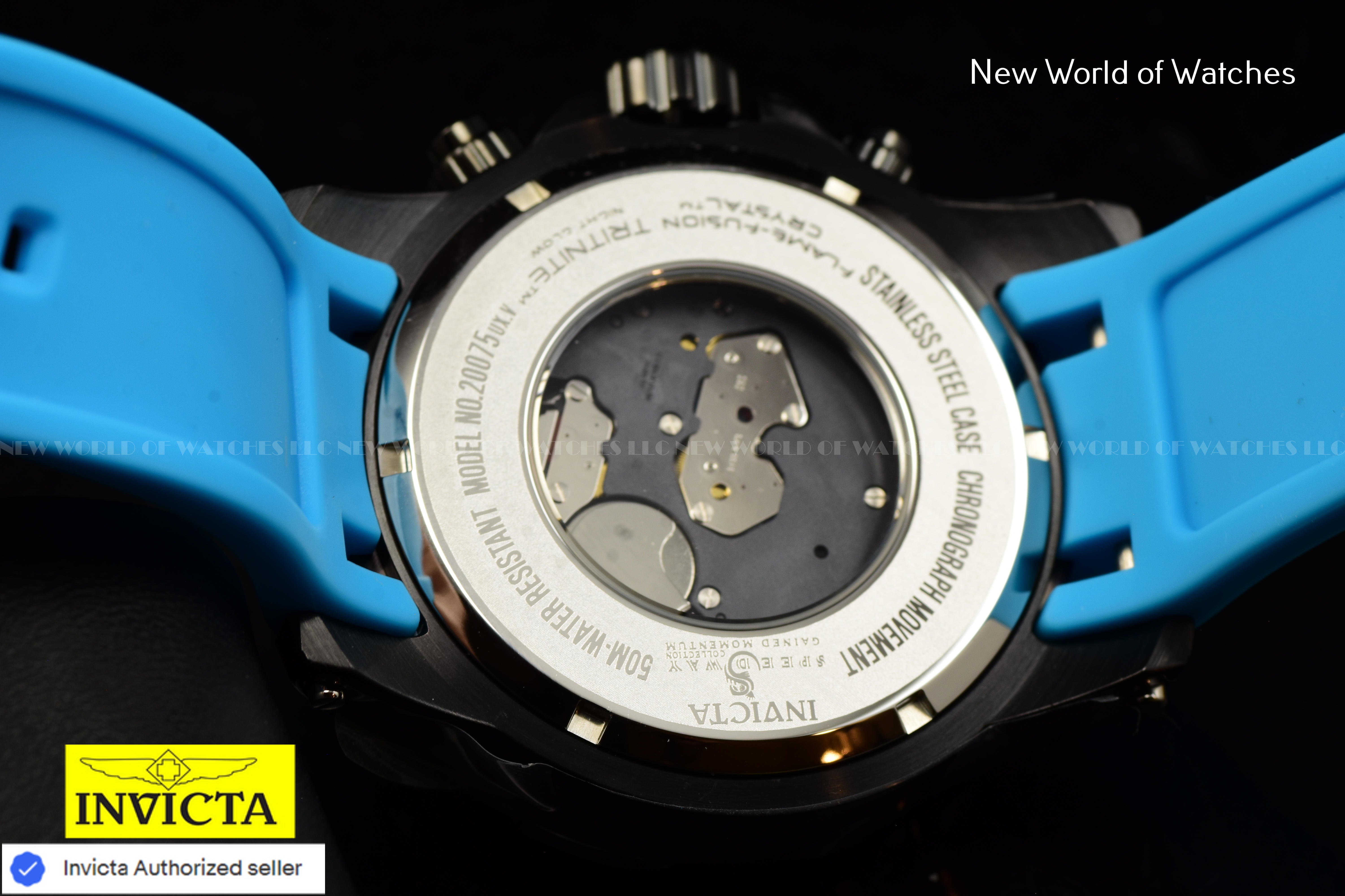 Invicta Men Speedway 51mm Black Quartz Thailand Silicone Watch
