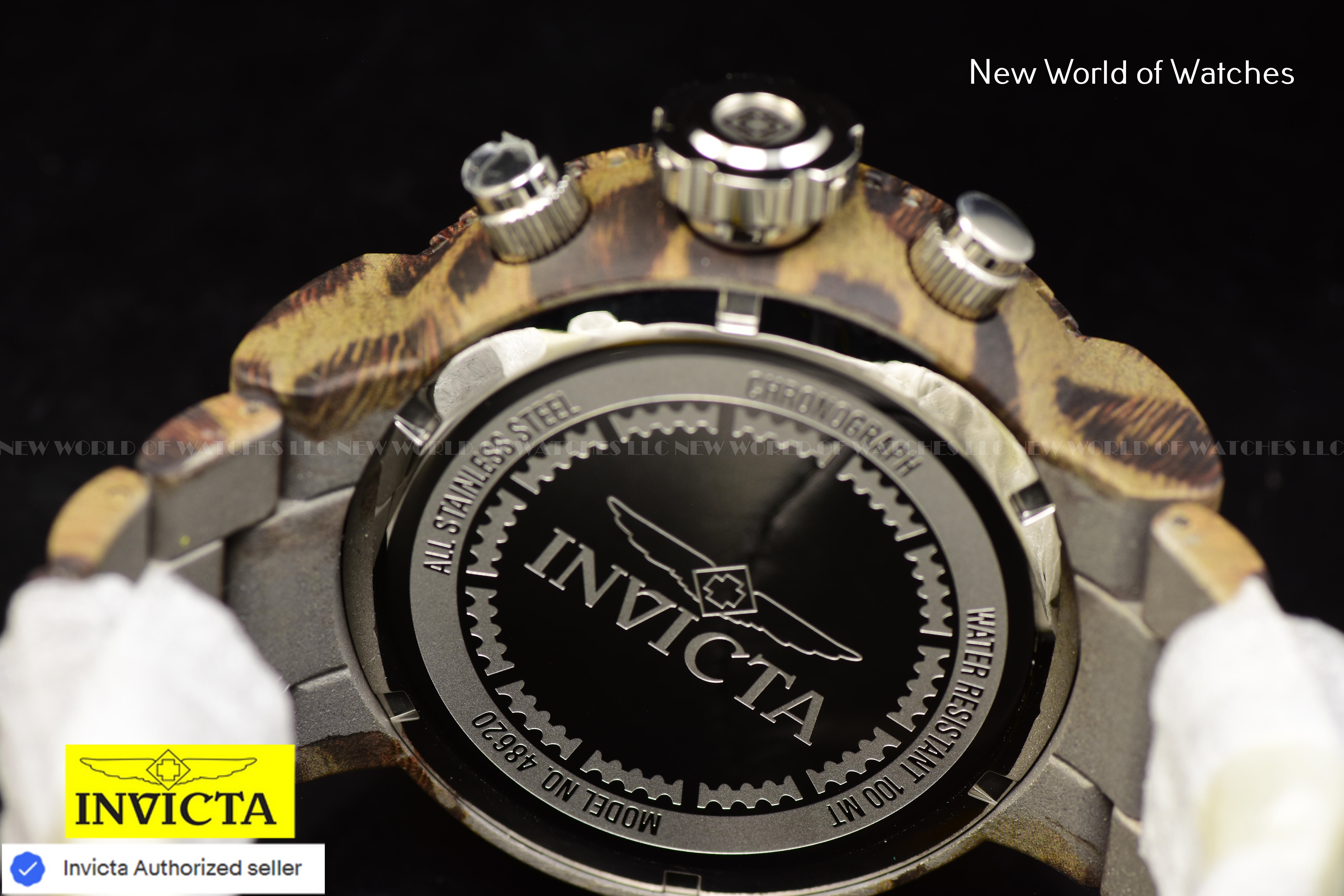 Invicta Men Pro Diver 52mm Brown Black Quartz Japan Stainless Steel Watch