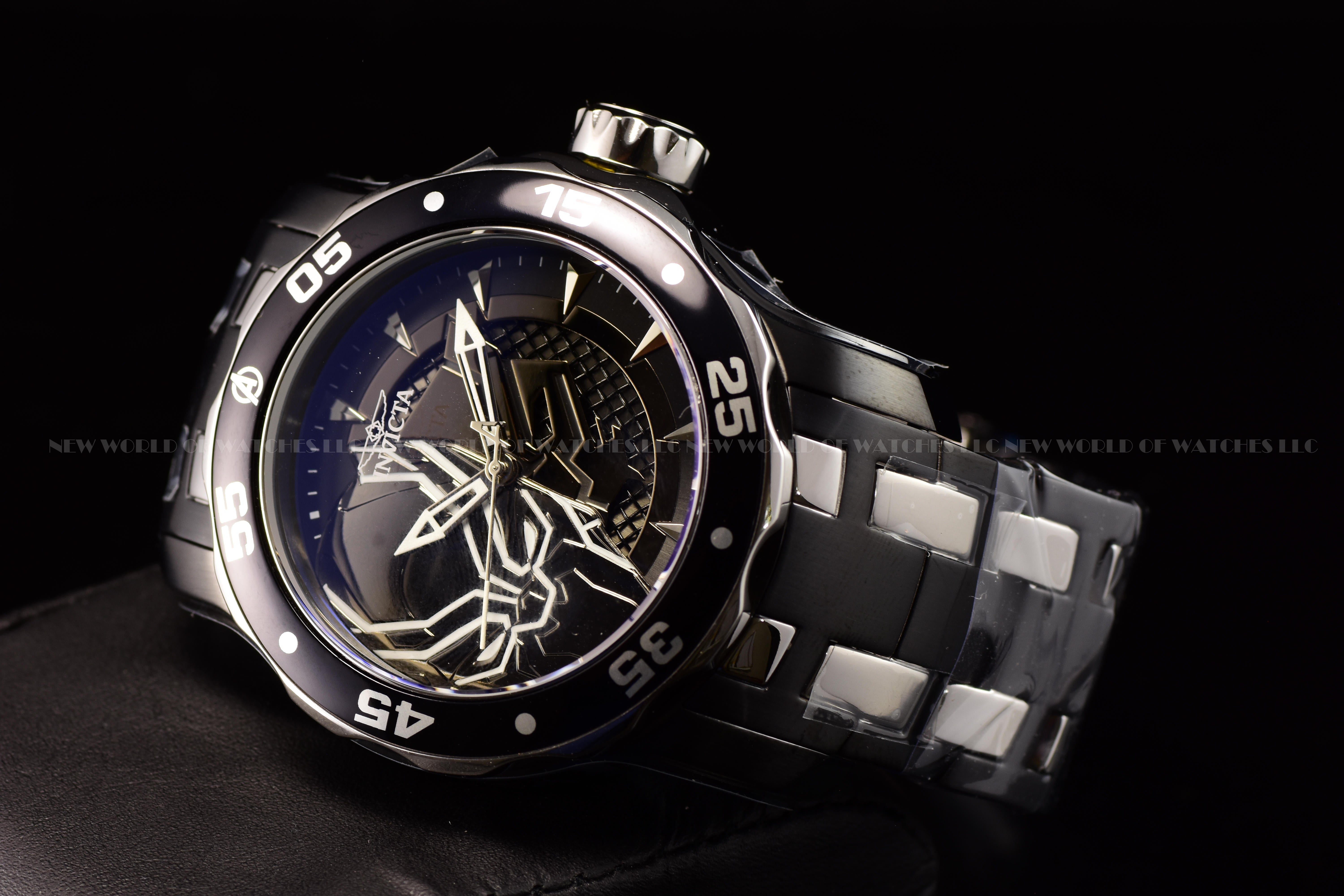 Invicta Marvel Black Panther Men's 48mm Limited Edition Black Quartz Watch 32422