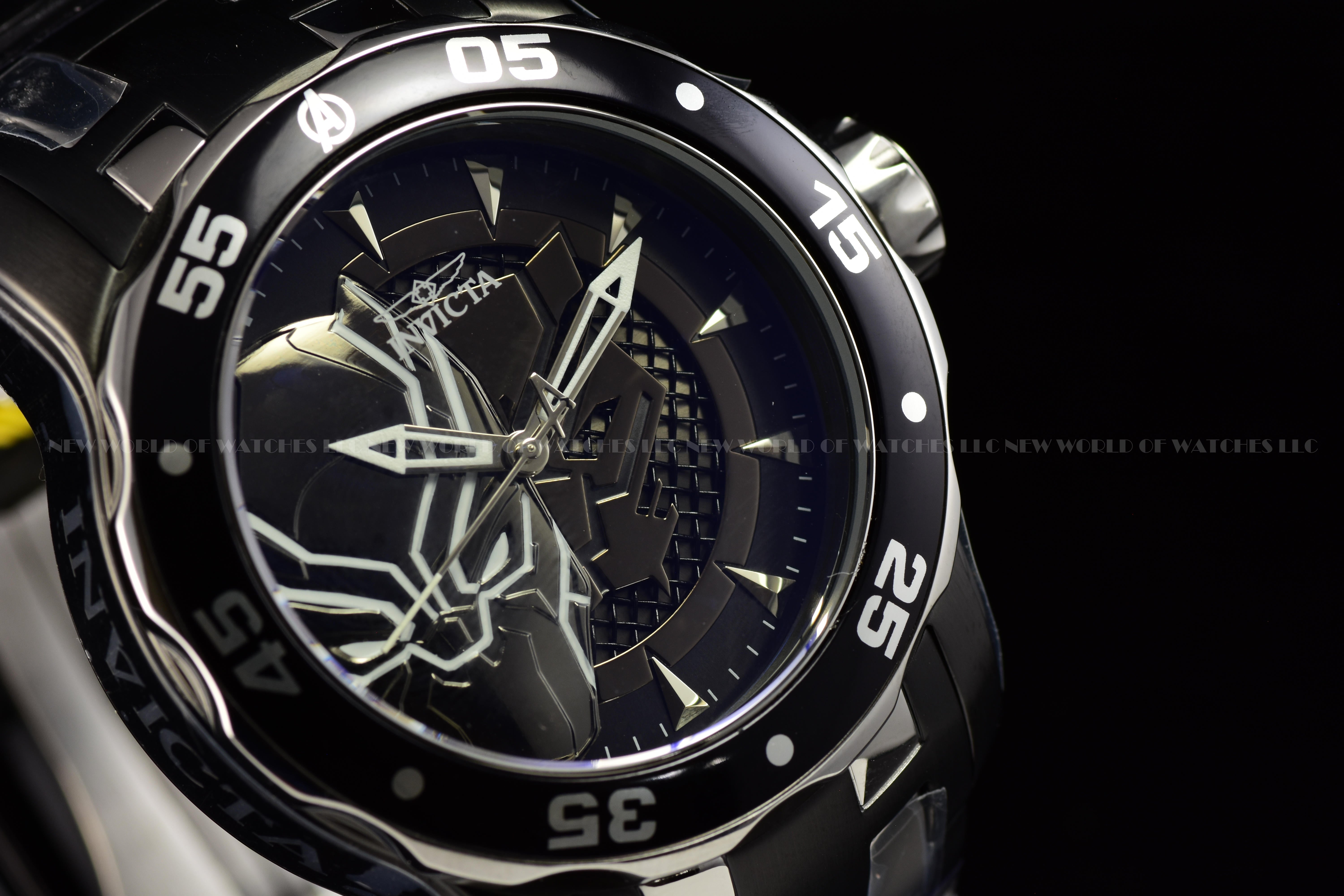 Invicta Marvel Black Panther Men's 48mm Limited Edition Black Quartz Watch 32422