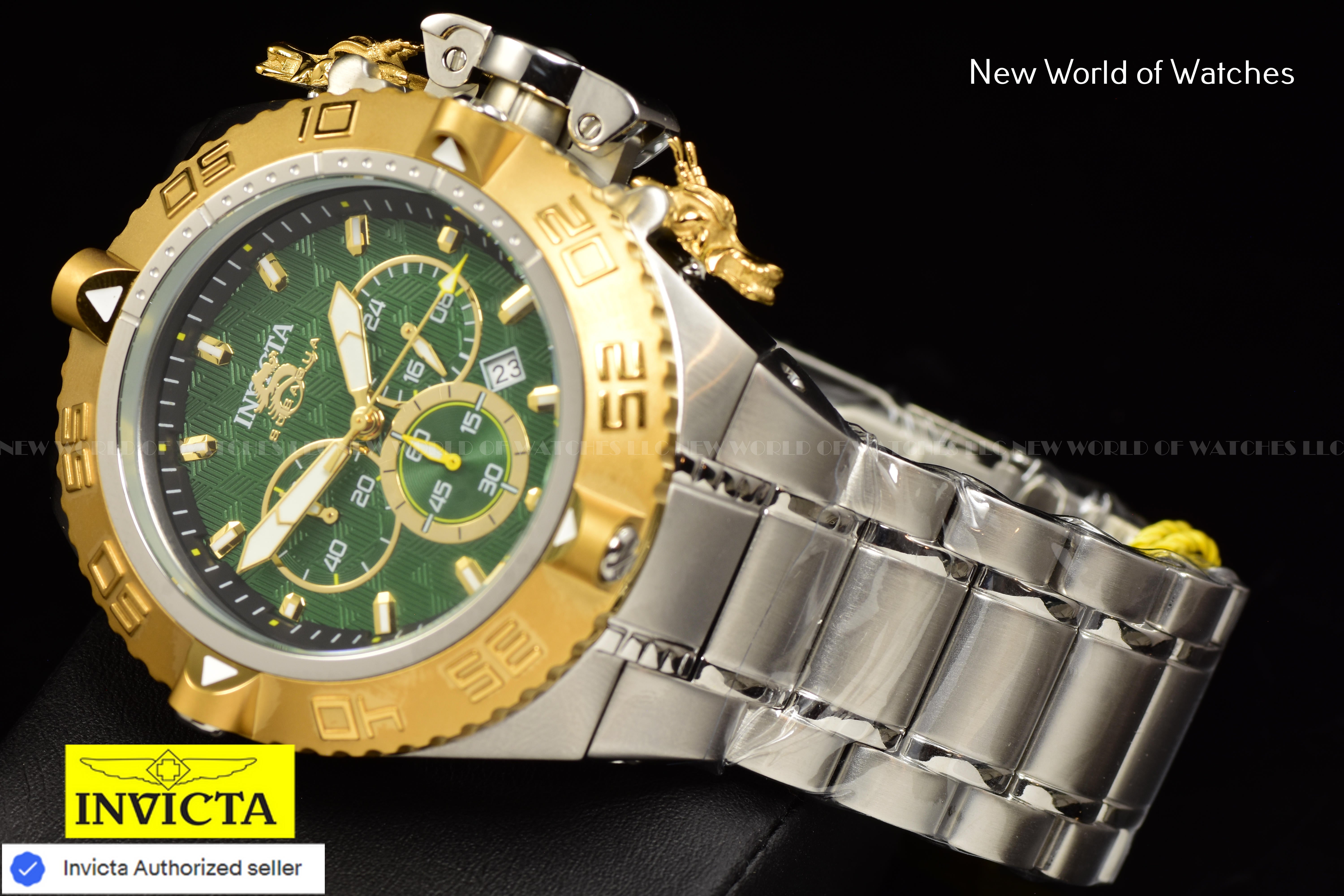 Invicta Men Subaqua Noma IV 50mm Green Gold Black Quartz Japan Stainless Steel Watch