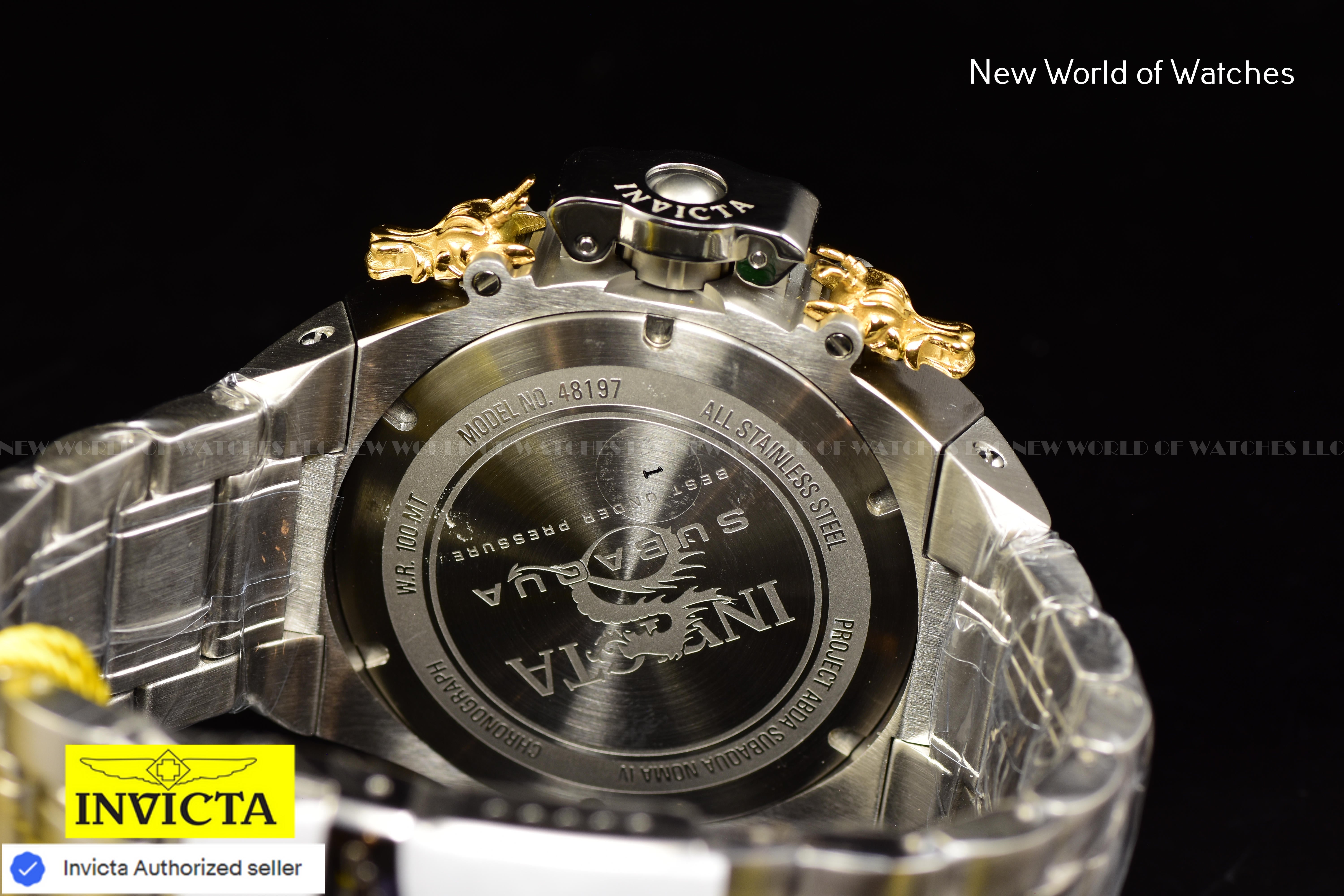 Invicta Men Subaqua Noma IV 50mm Green Gold Black Quartz Japan Stainless Steel Watch