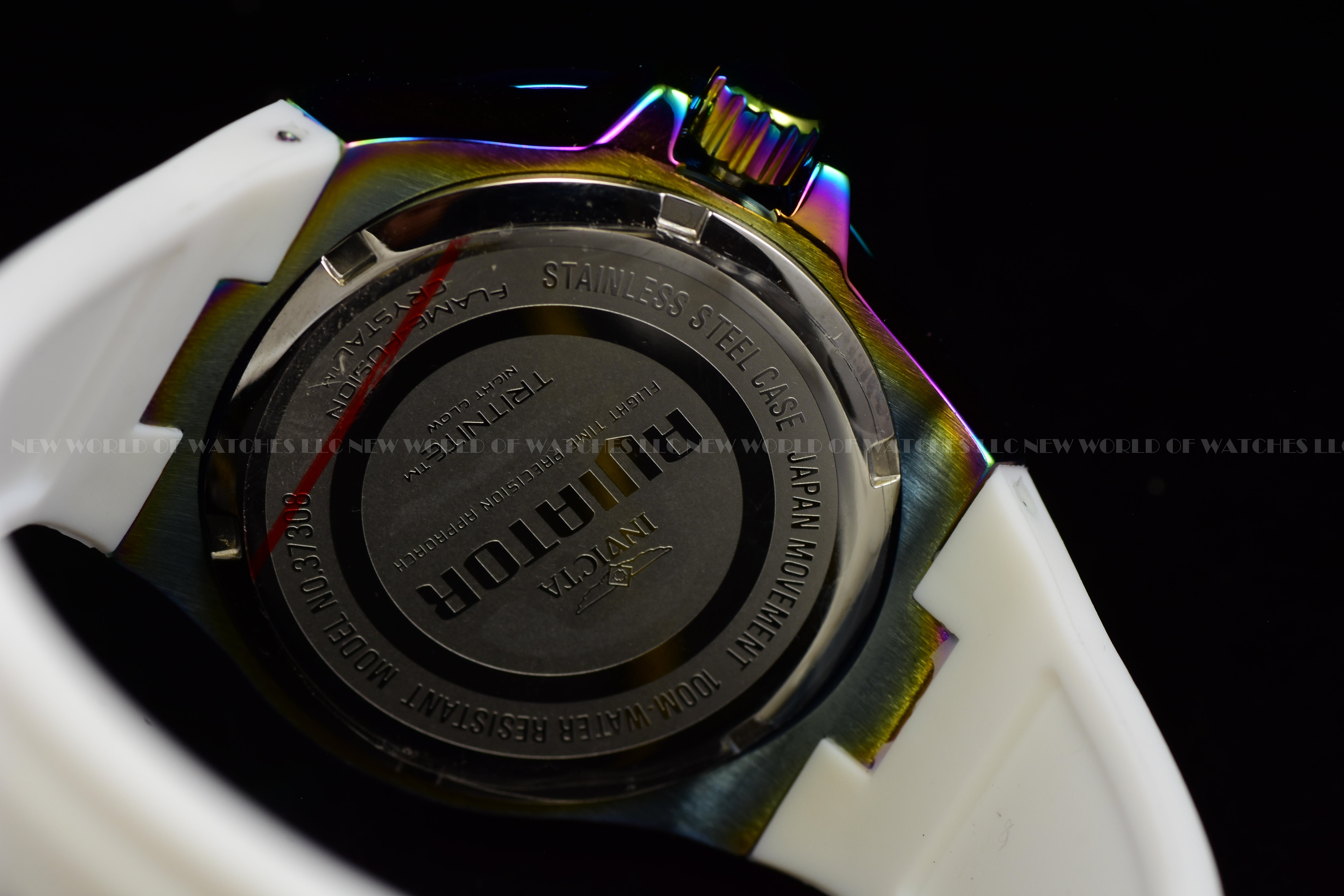 Invicta Lady Aviator 36mm Silver White Quartz Japan Silicone Watch