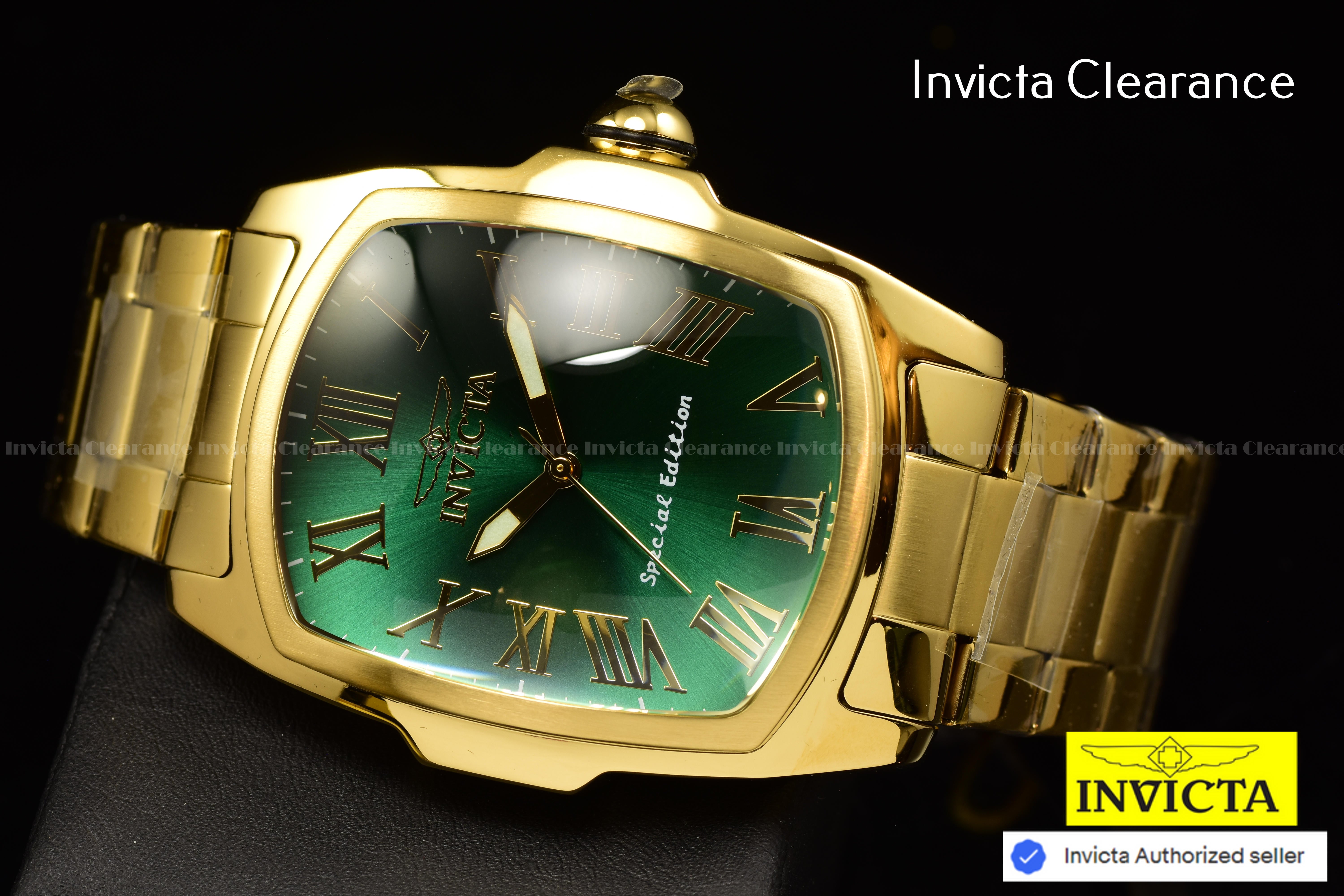 Invicta Men Lupah 47mm Green Quartz Singapore Stainless Steel Watch
