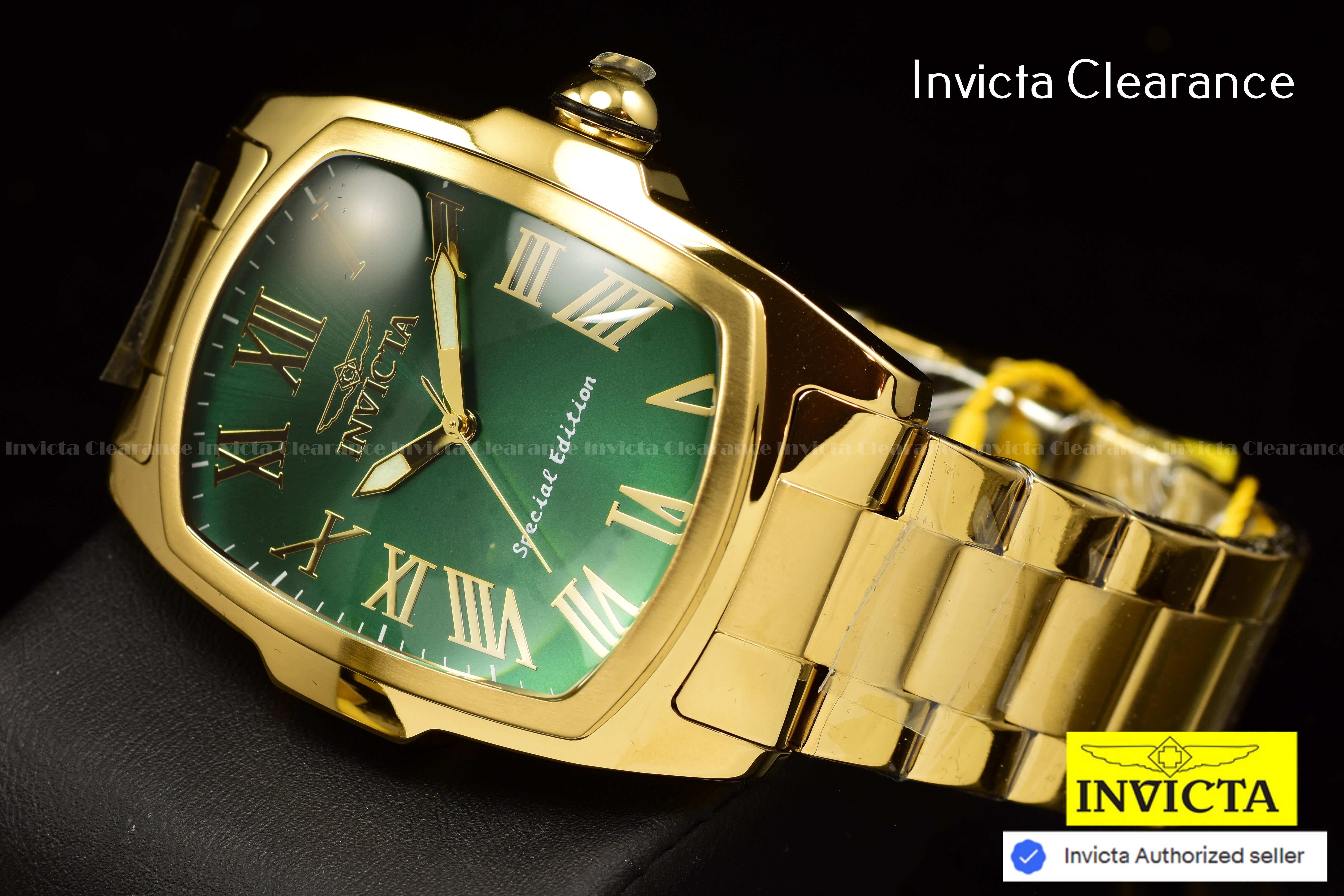Invicta Men Lupah 47mm Green Quartz Singapore Stainless Steel Watch