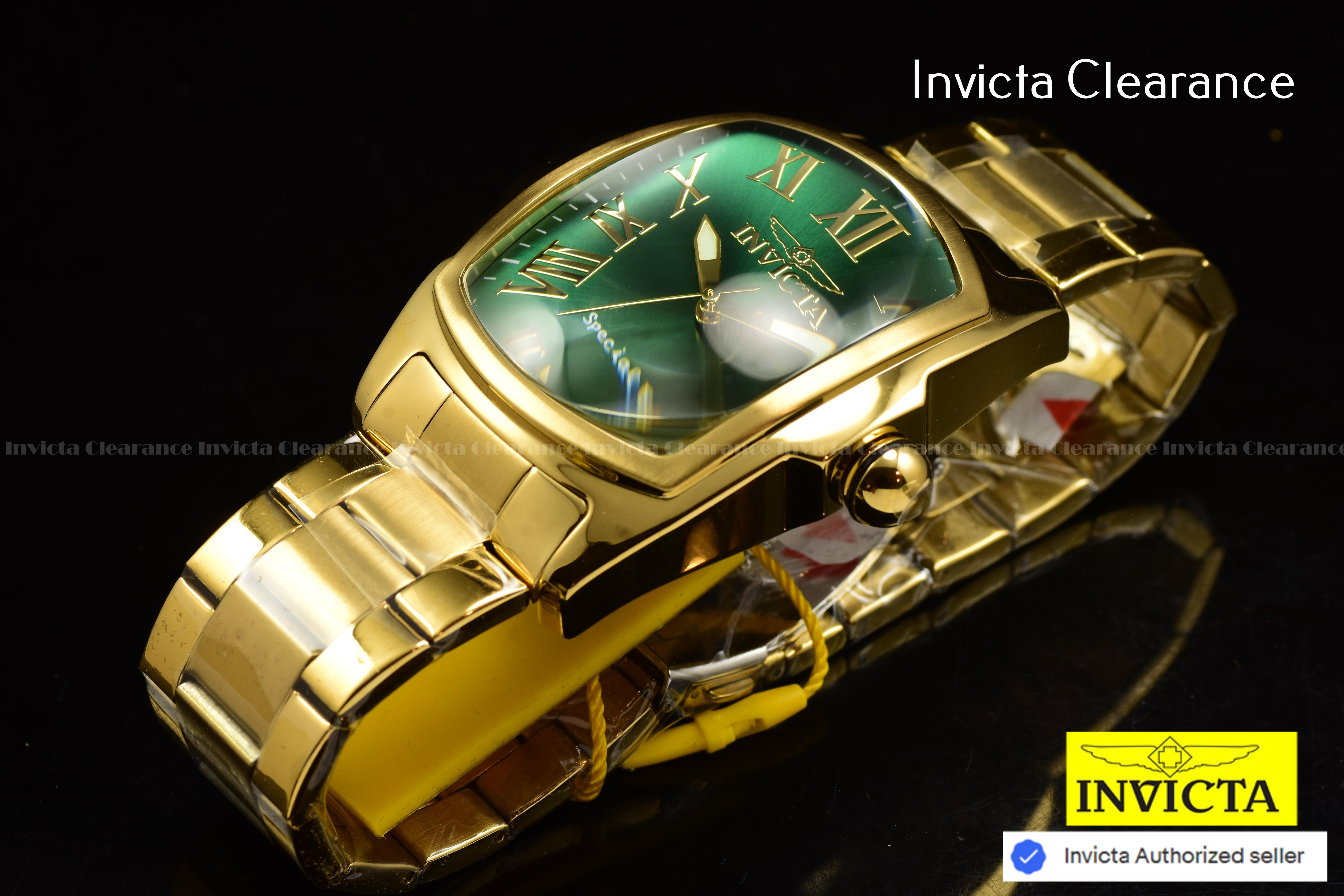 Invicta Men Lupah 47mm Green Quartz Singapore Stainless Steel Watch