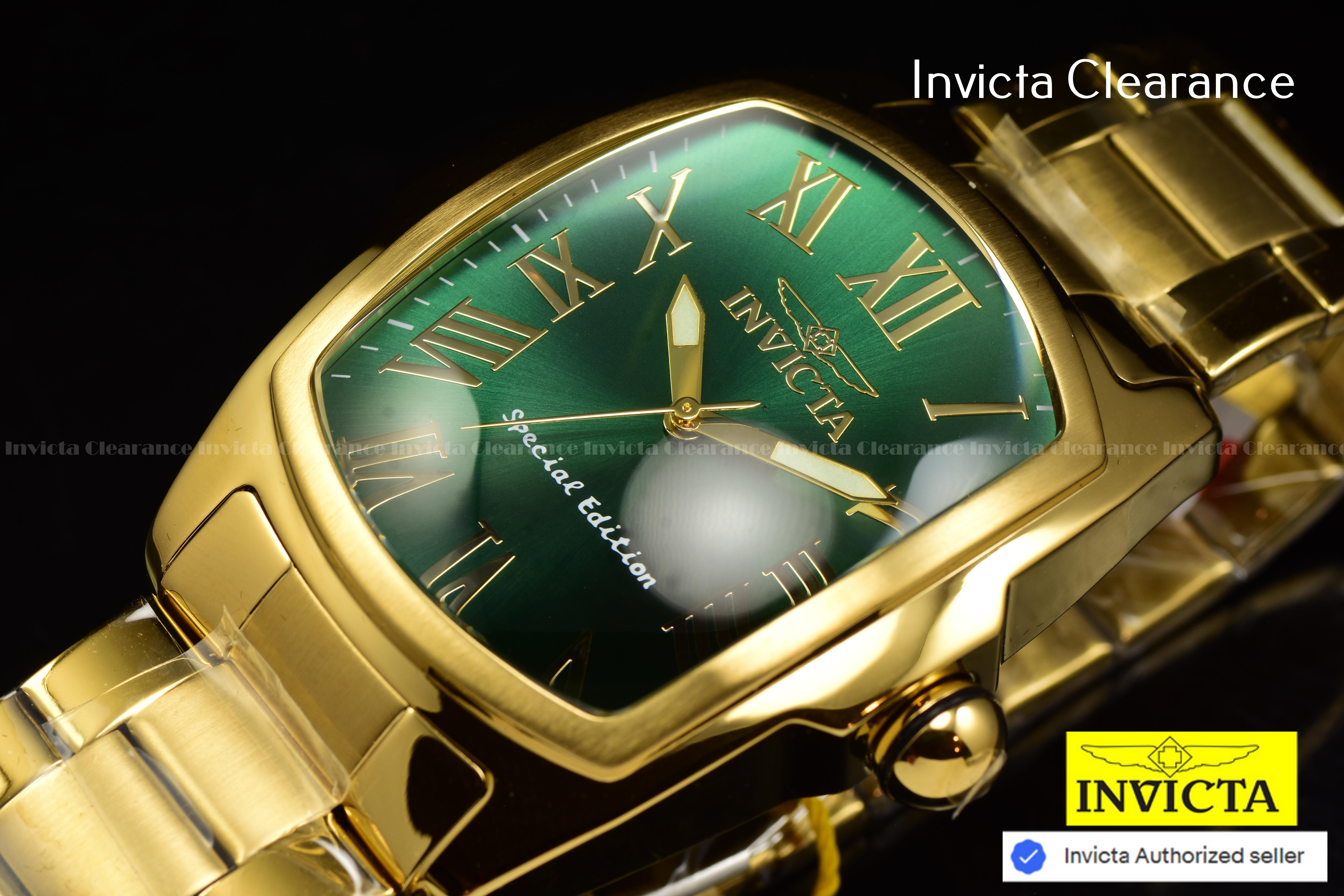 Invicta Men Lupah 47mm Green Quartz Singapore Stainless Steel Watch