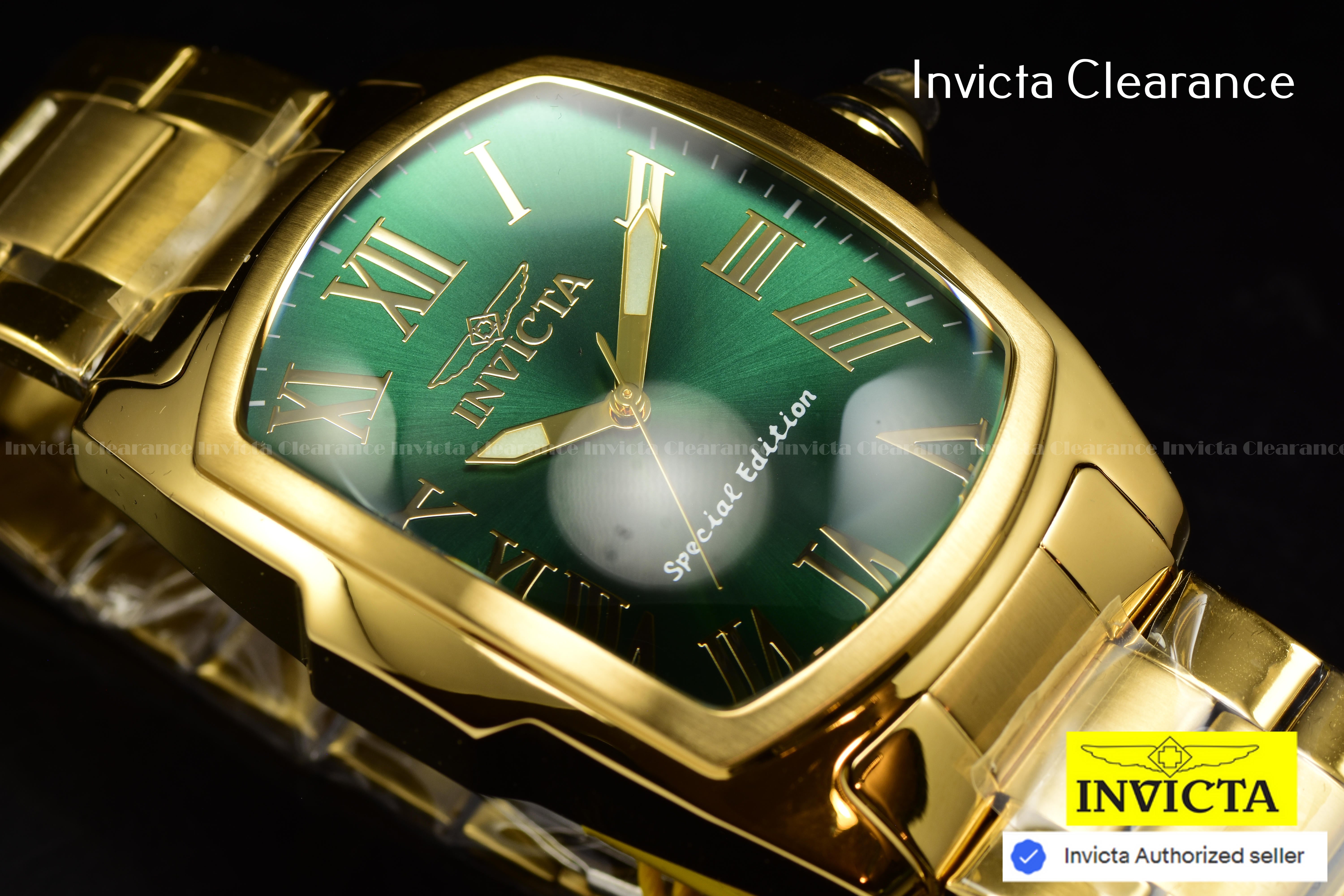 Invicta Men Lupah 47mm Green Quartz Singapore Stainless Steel Watch