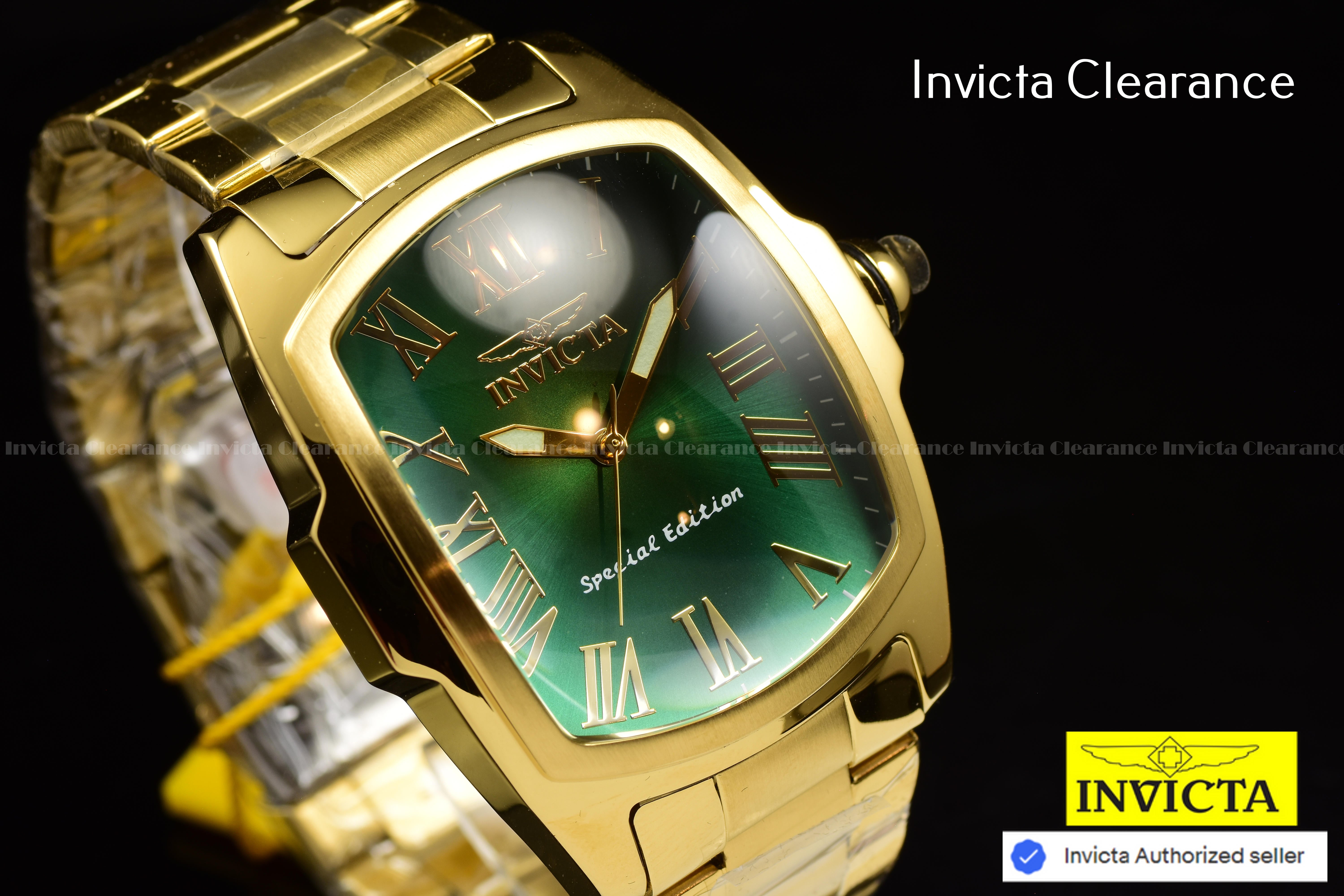 Invicta Men Lupah 47mm Green Quartz Singapore Stainless Steel Watch