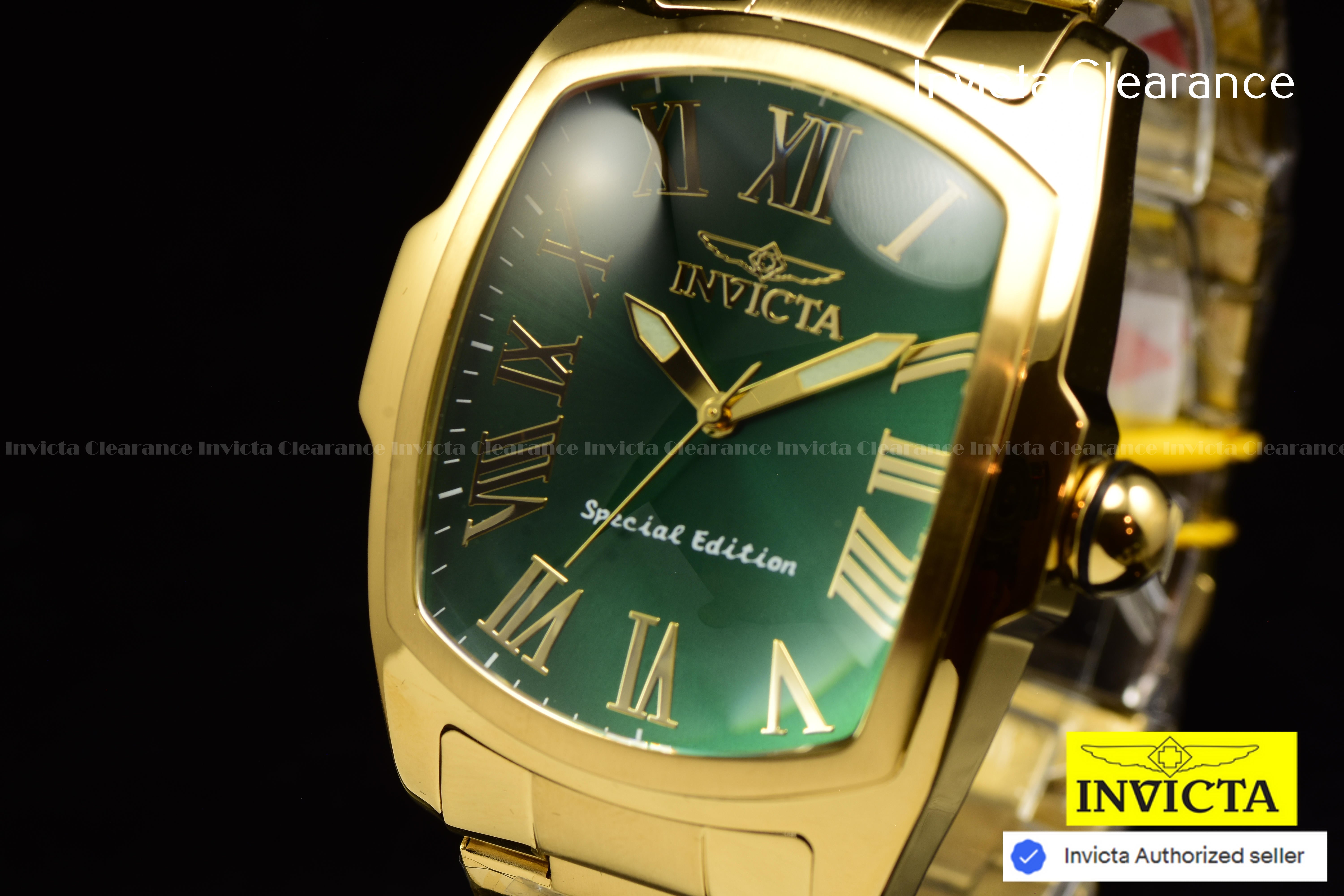Invicta Men Lupah 47mm Green Quartz Singapore Stainless Steel Watch