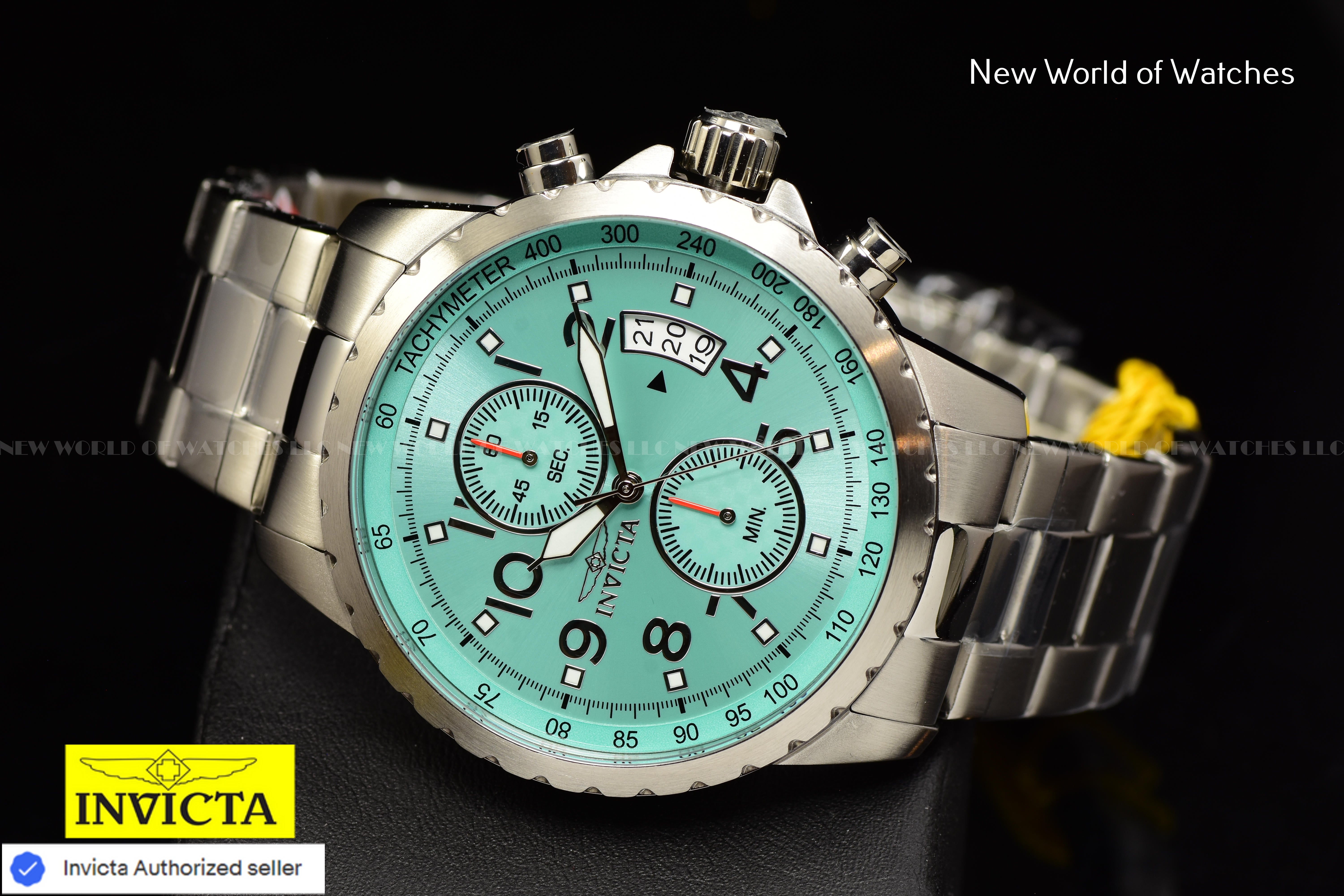 Invicta Men Specialty 45mm Light Blue Quartz Japan Stainless Steel Watch
