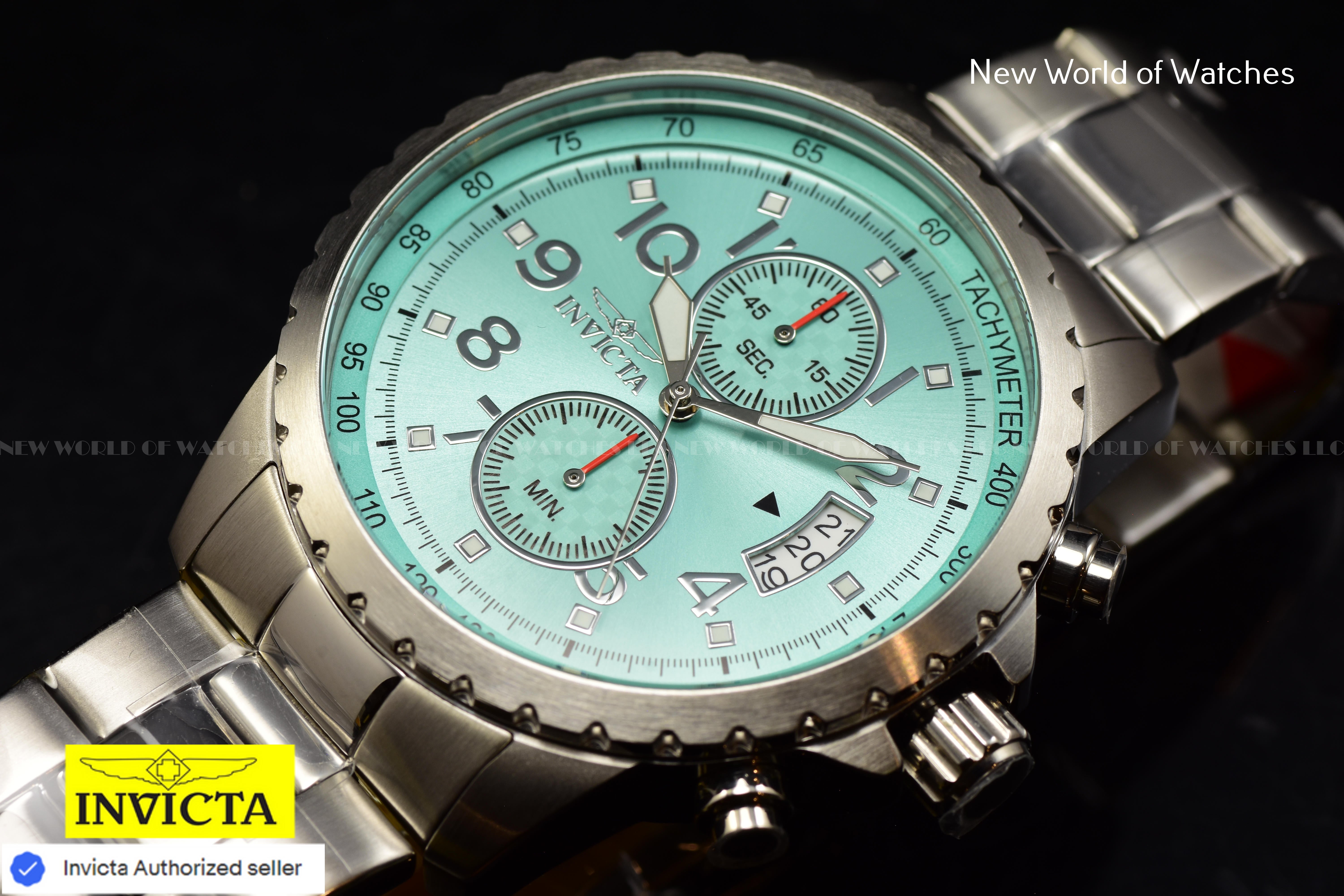 Invicta Men Specialty 45mm Light Blue Quartz Japan Stainless Steel Watch