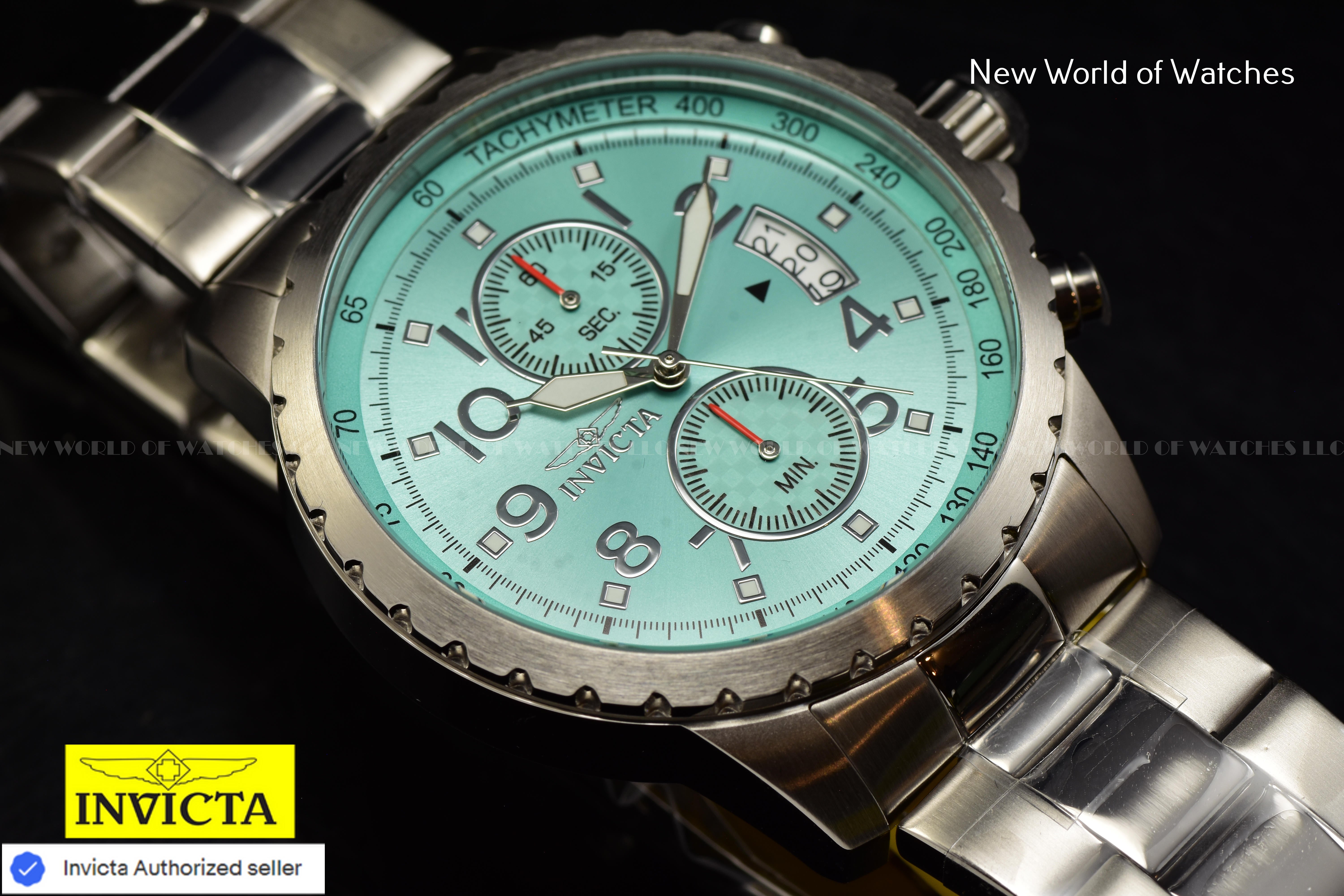 Invicta Men Specialty 45mm Light Blue Quartz Japan Stainless Steel Watch