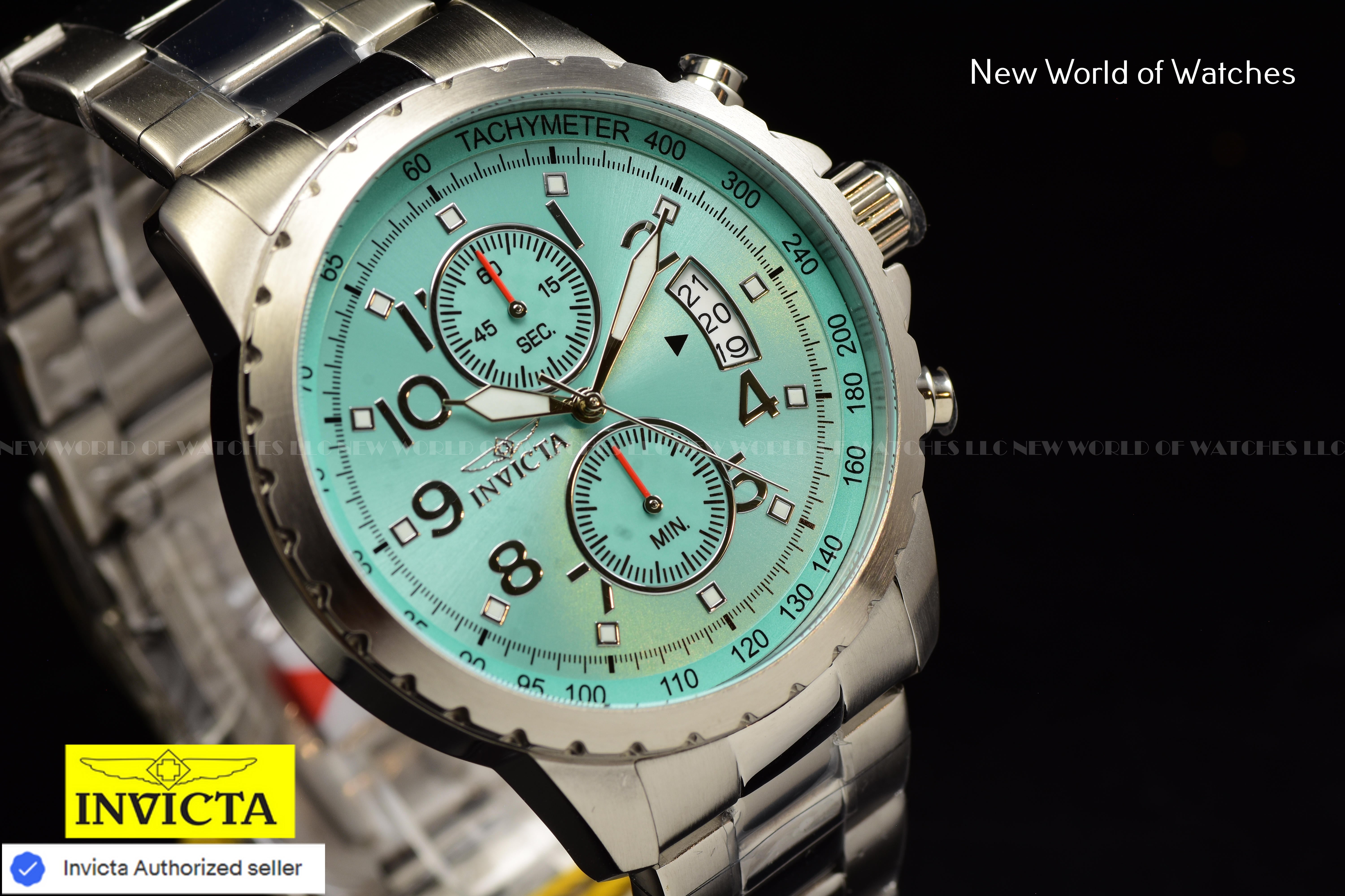 Invicta Men Specialty 45mm Light Blue Quartz Japan Stainless Steel Watch
