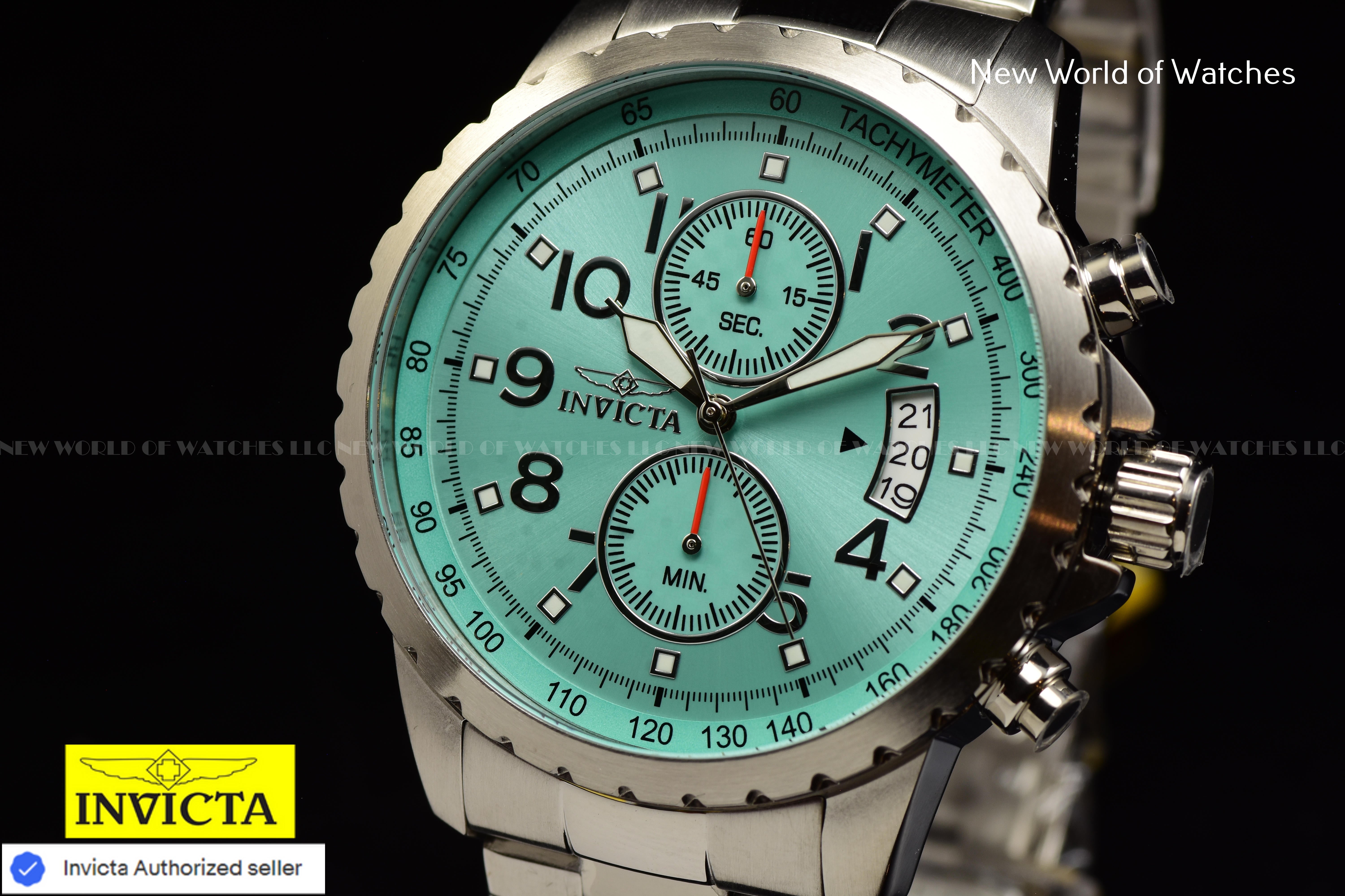 Invicta Men Specialty 45mm Light Blue Quartz Japan Stainless Steel Watch