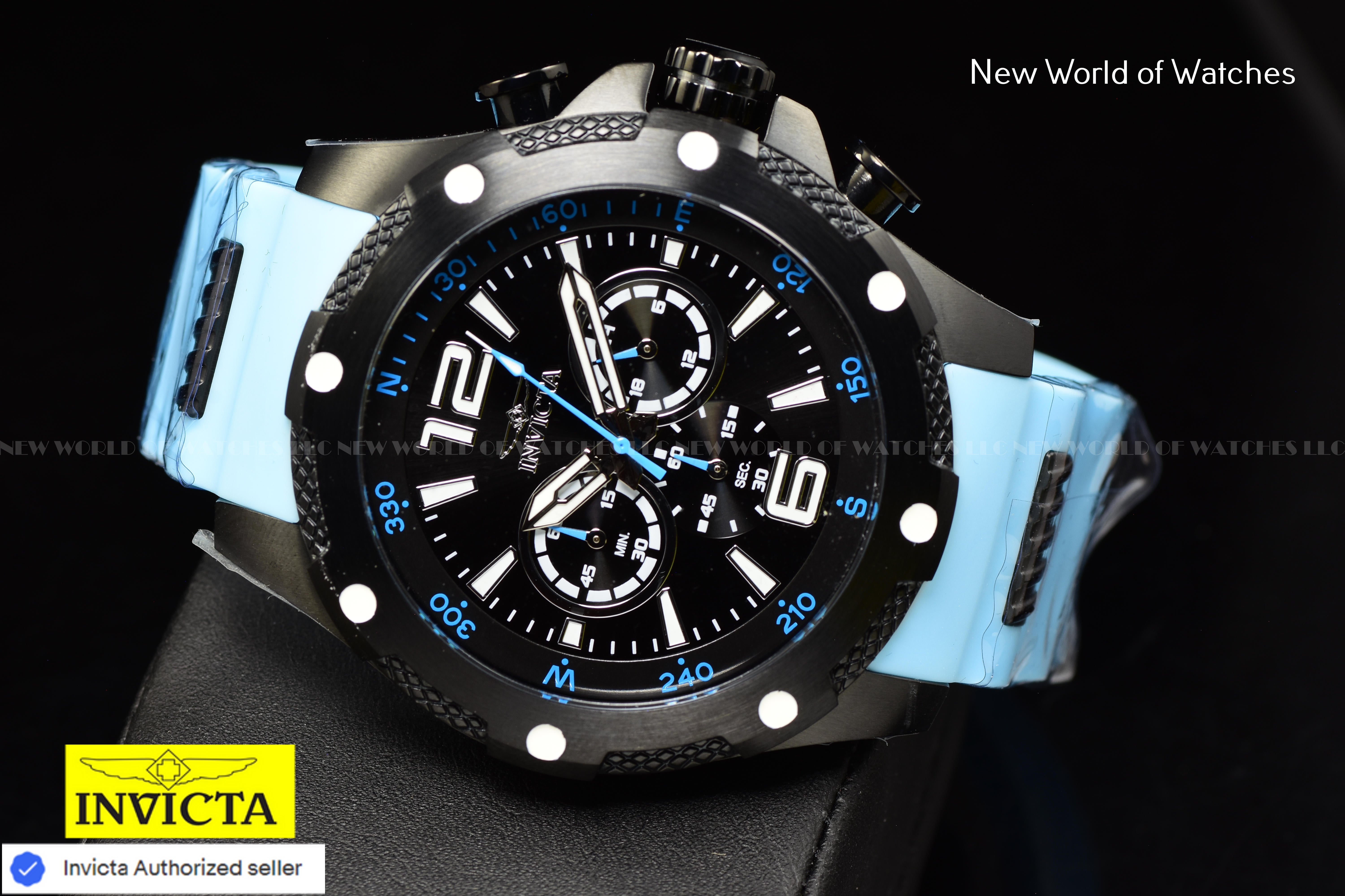 Invicta Men I-Force 50mm Black Quartz Japan Silicone Stainless Steel New Watch