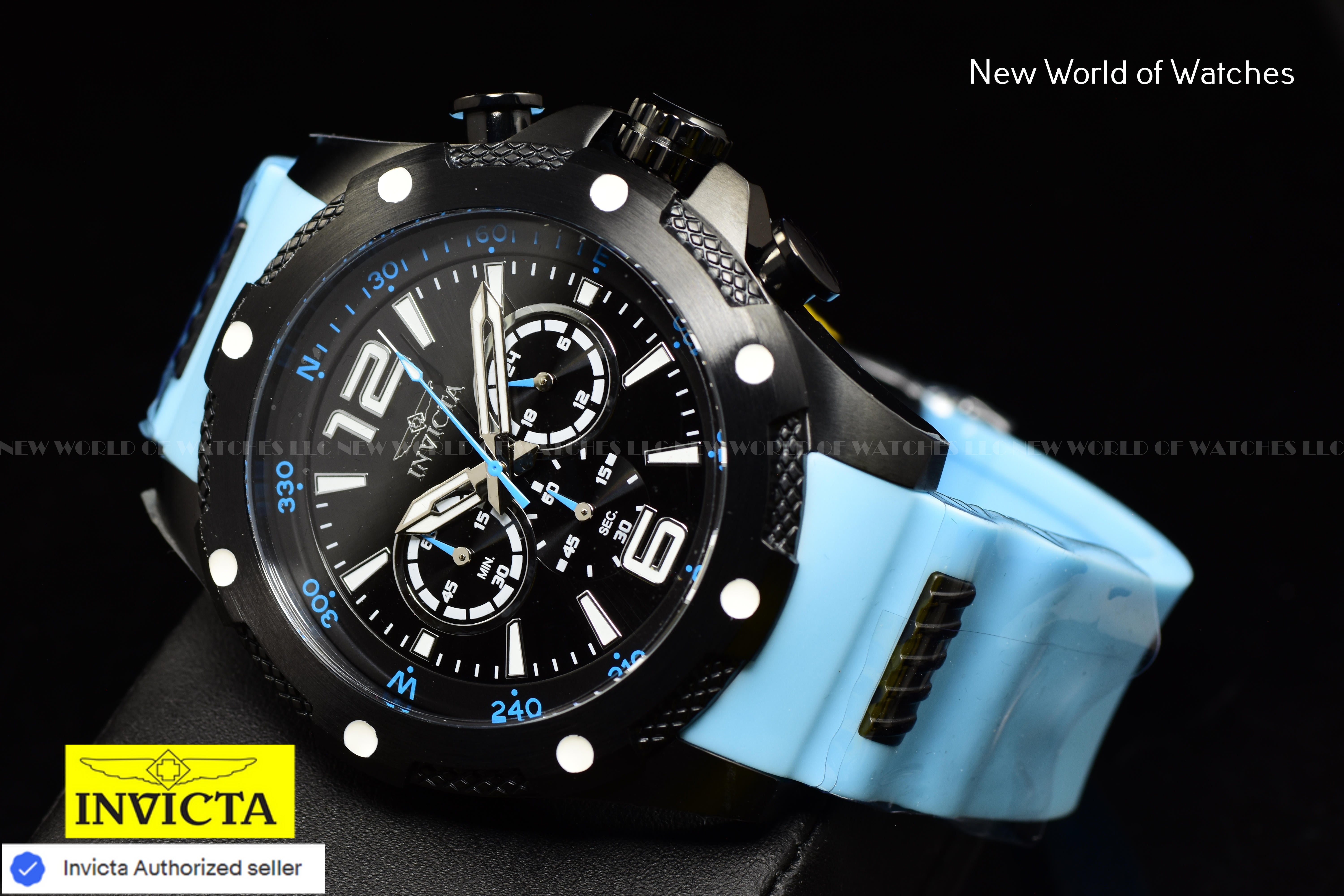 Invicta Men I-Force 50mm Black Quartz Japan Silicone Stainless Steel New Watch
