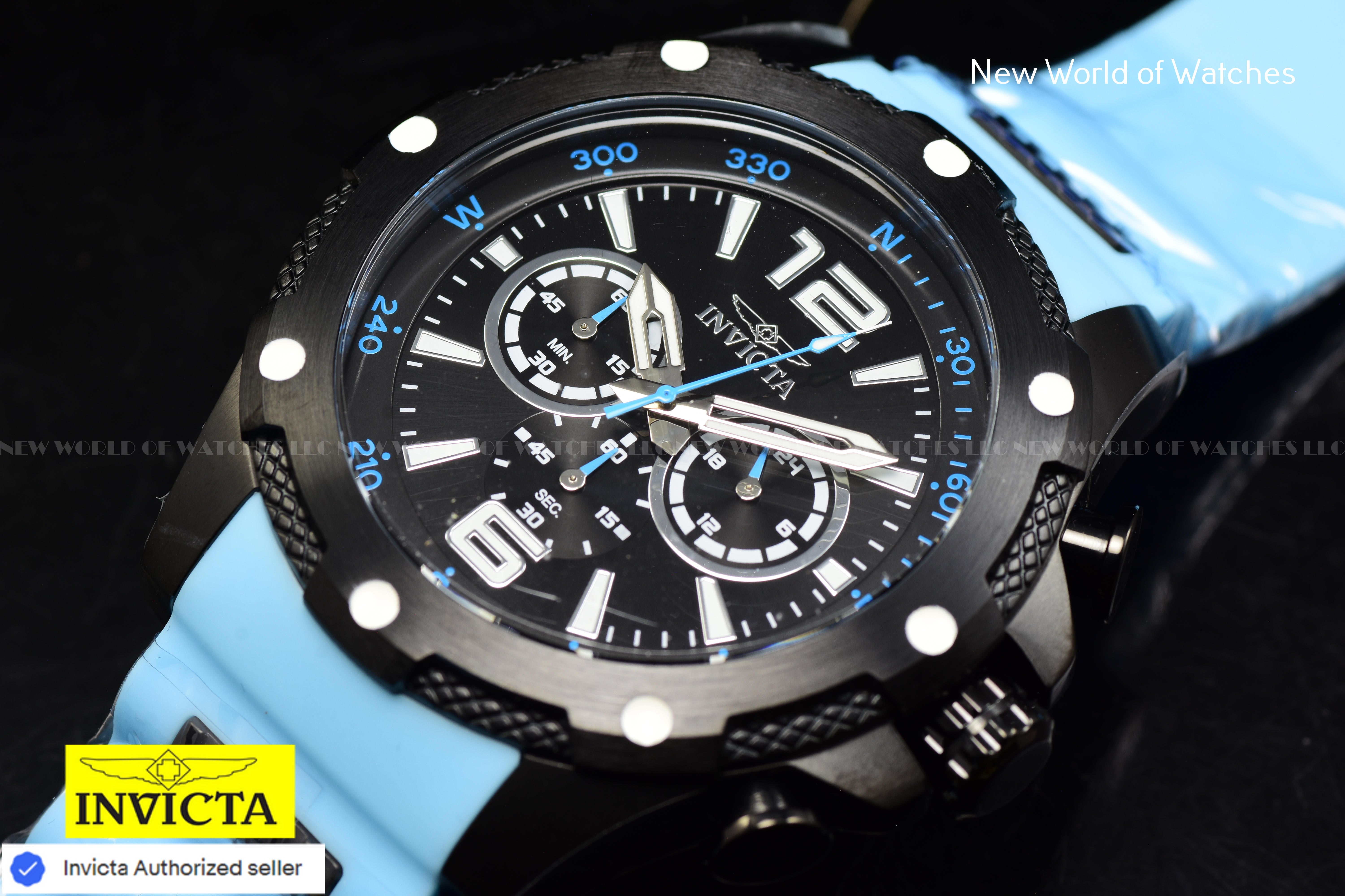Invicta Men I-Force 50mm Black Quartz Japan Silicone Stainless Steel New Watch