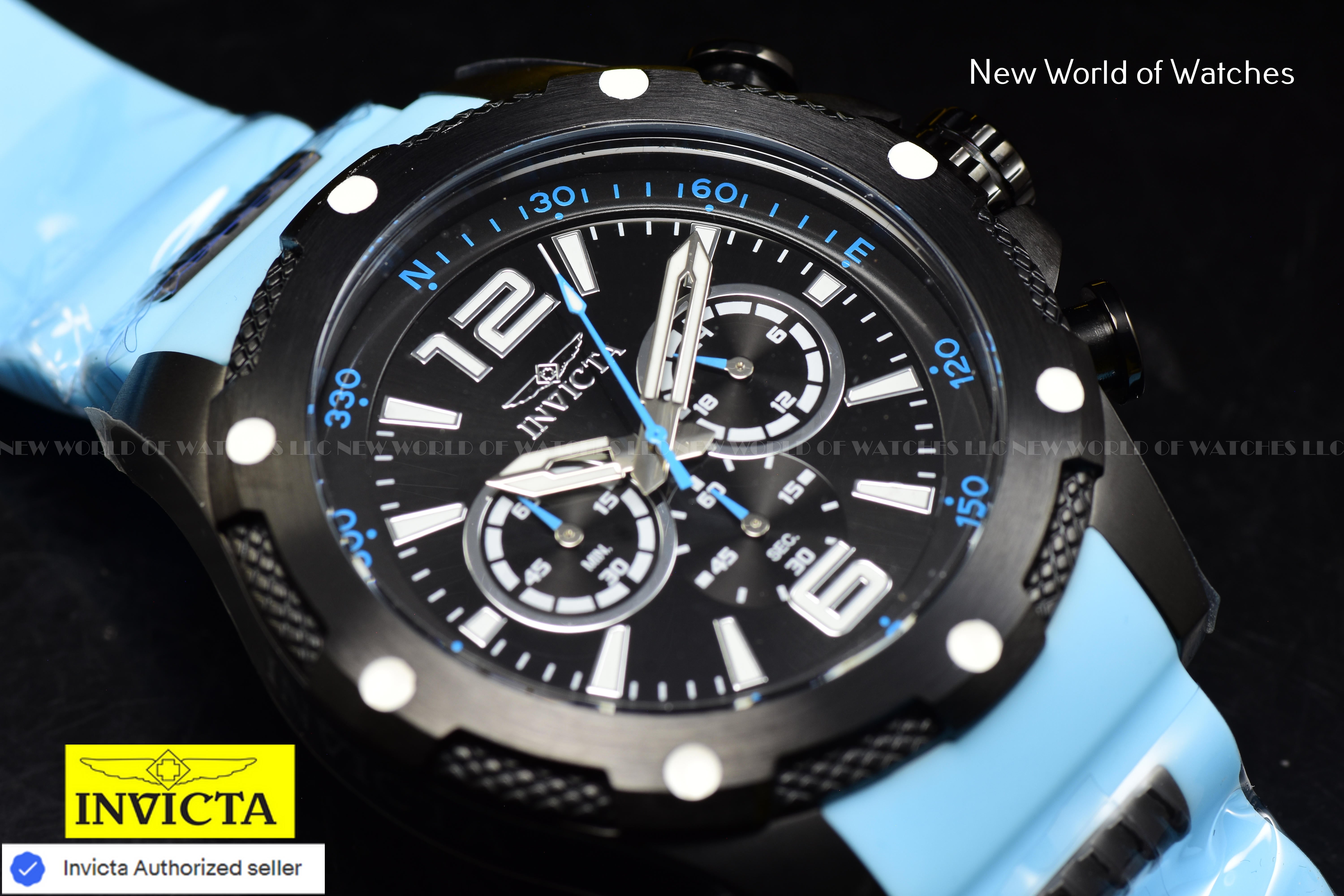 Invicta Men I-Force 50mm Black Quartz Japan Silicone Stainless Steel New Watch