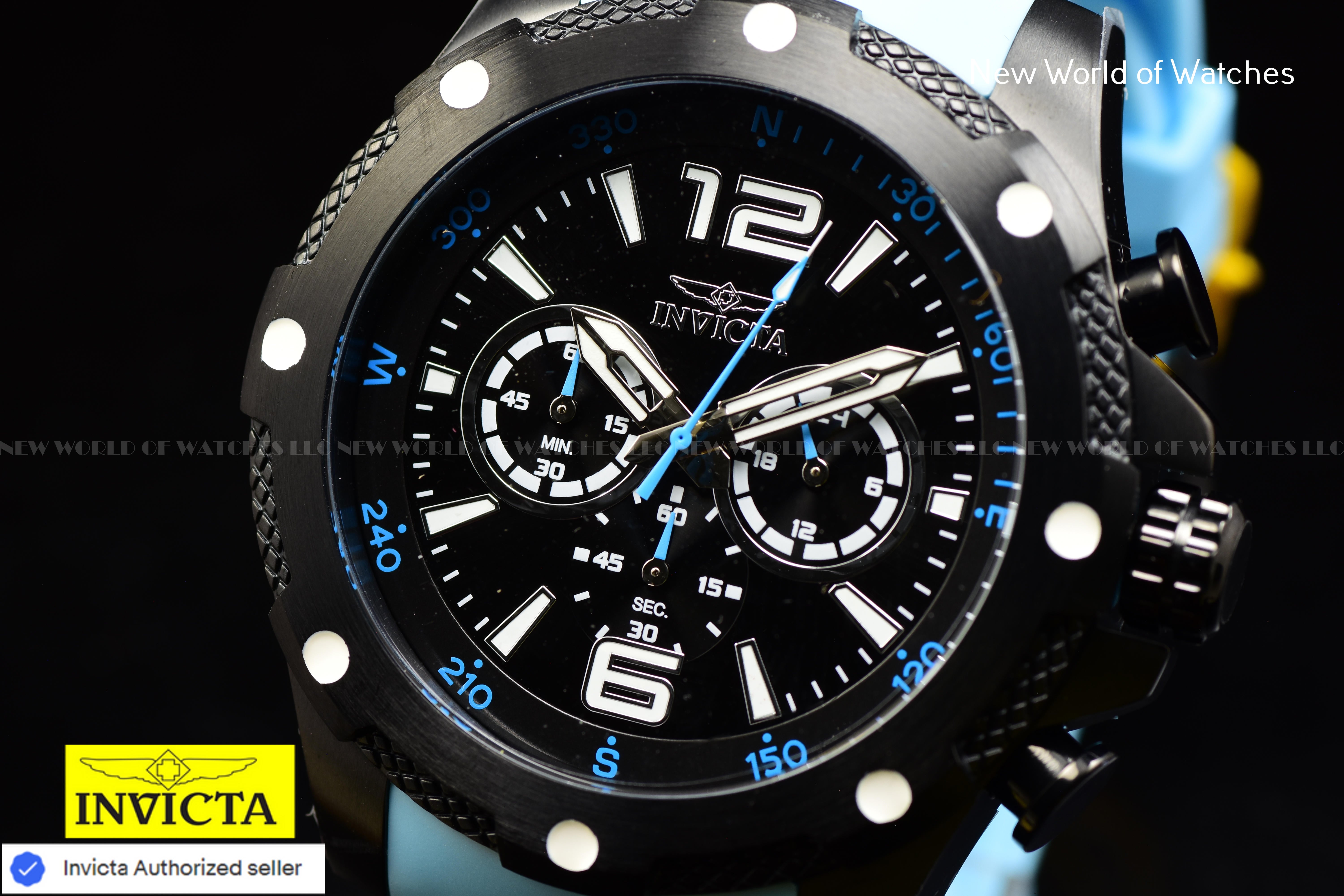 Invicta Men I-Force 50mm Black Quartz Japan Silicone Stainless Steel New Watch