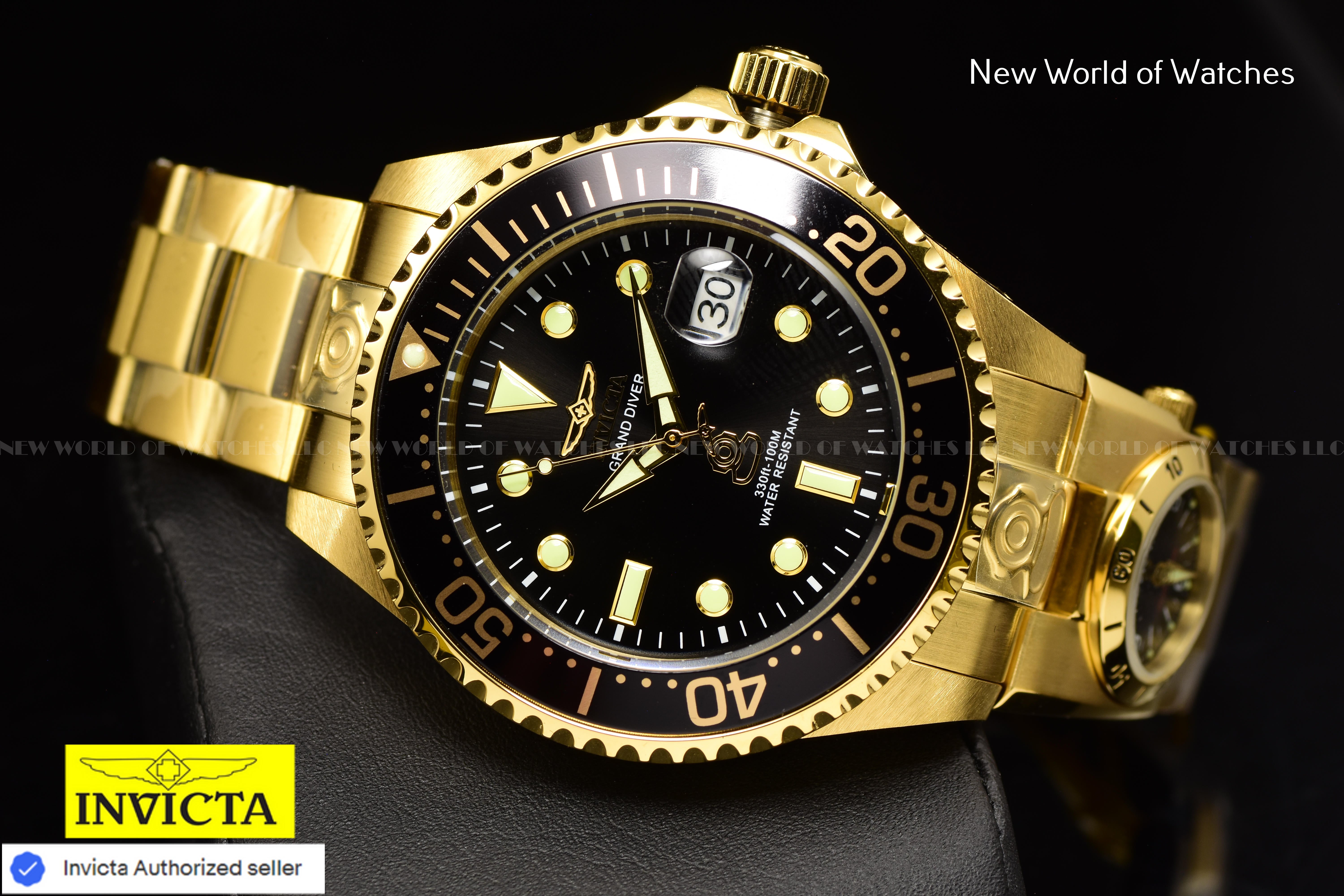Invicta Men Pro Diver 47mm Black Automatic Quartz Malaysia Japan Stainless Steel Watch