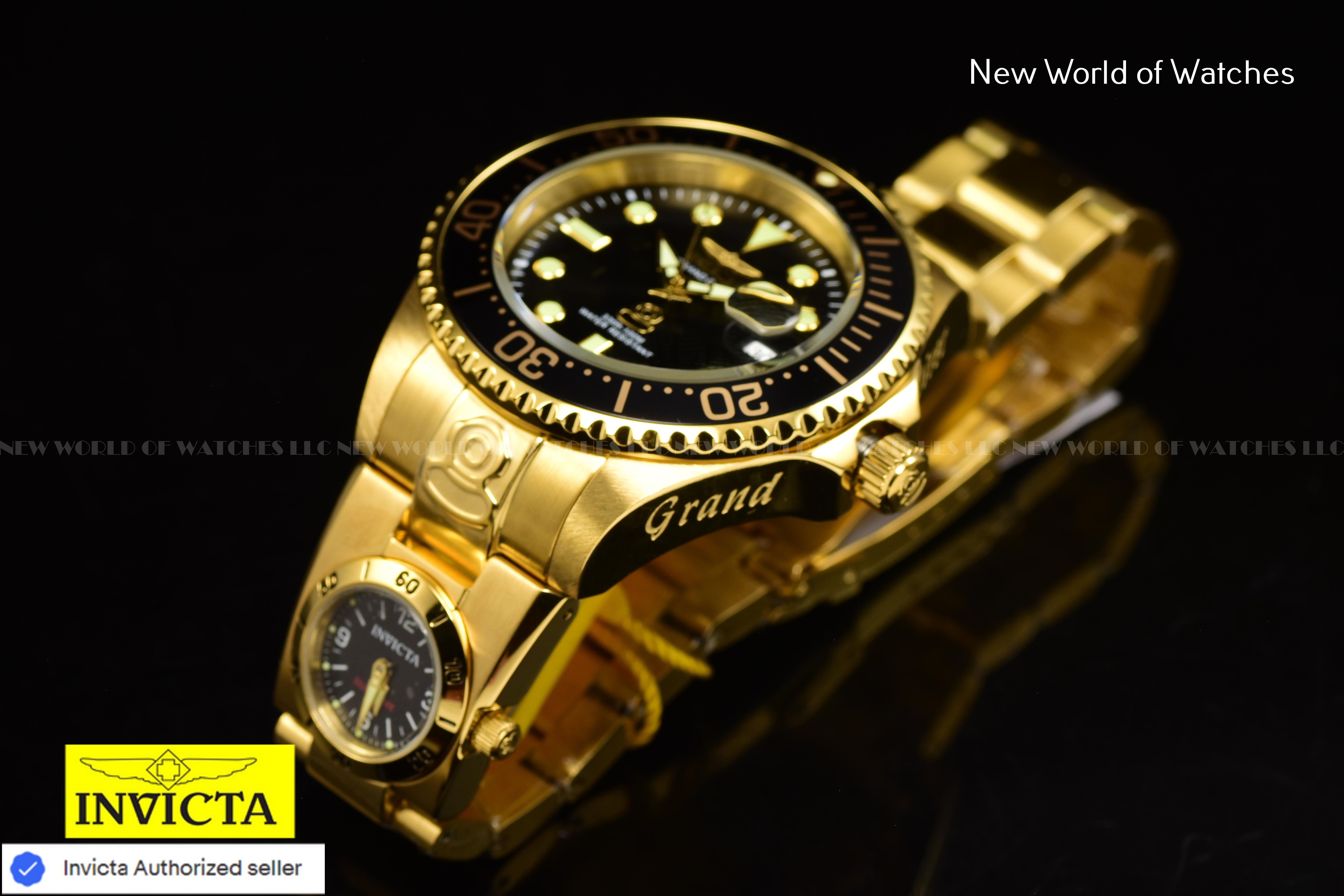 Invicta Men Pro Diver 47mm Black Automatic Quartz Malaysia Japan Stainless Steel Watch