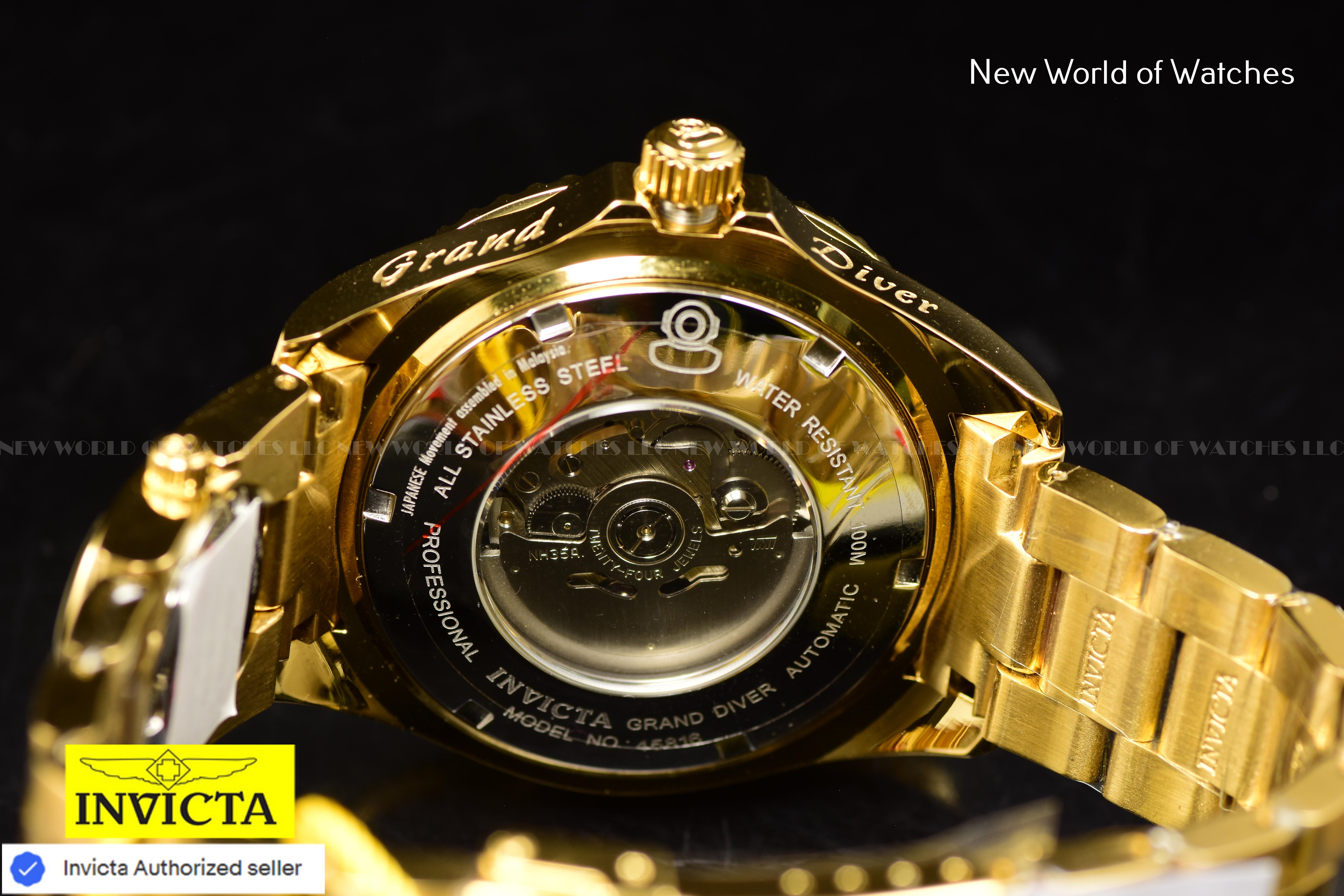 Invicta Men Pro Diver 47mm Black Automatic Quartz Malaysia Japan Stainless Steel Watch